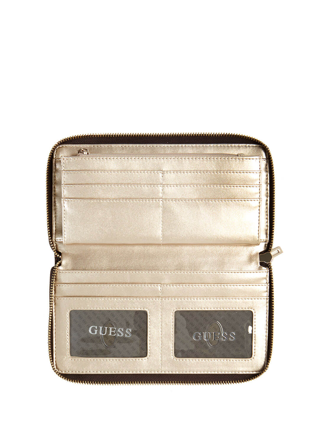 guess Brown Noelle womens Check Organiser inside view