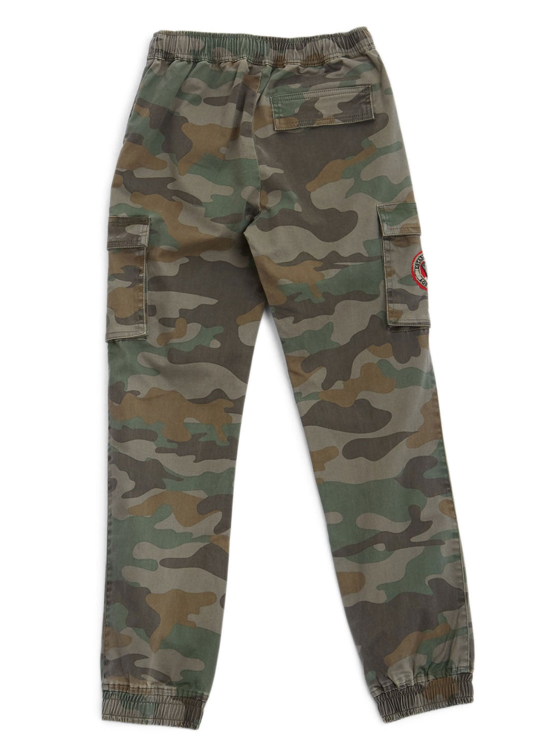 GUESS Big Boy Camo Print Sateen Cargo Pants (7-16) L1YB02WDYY0 Black View