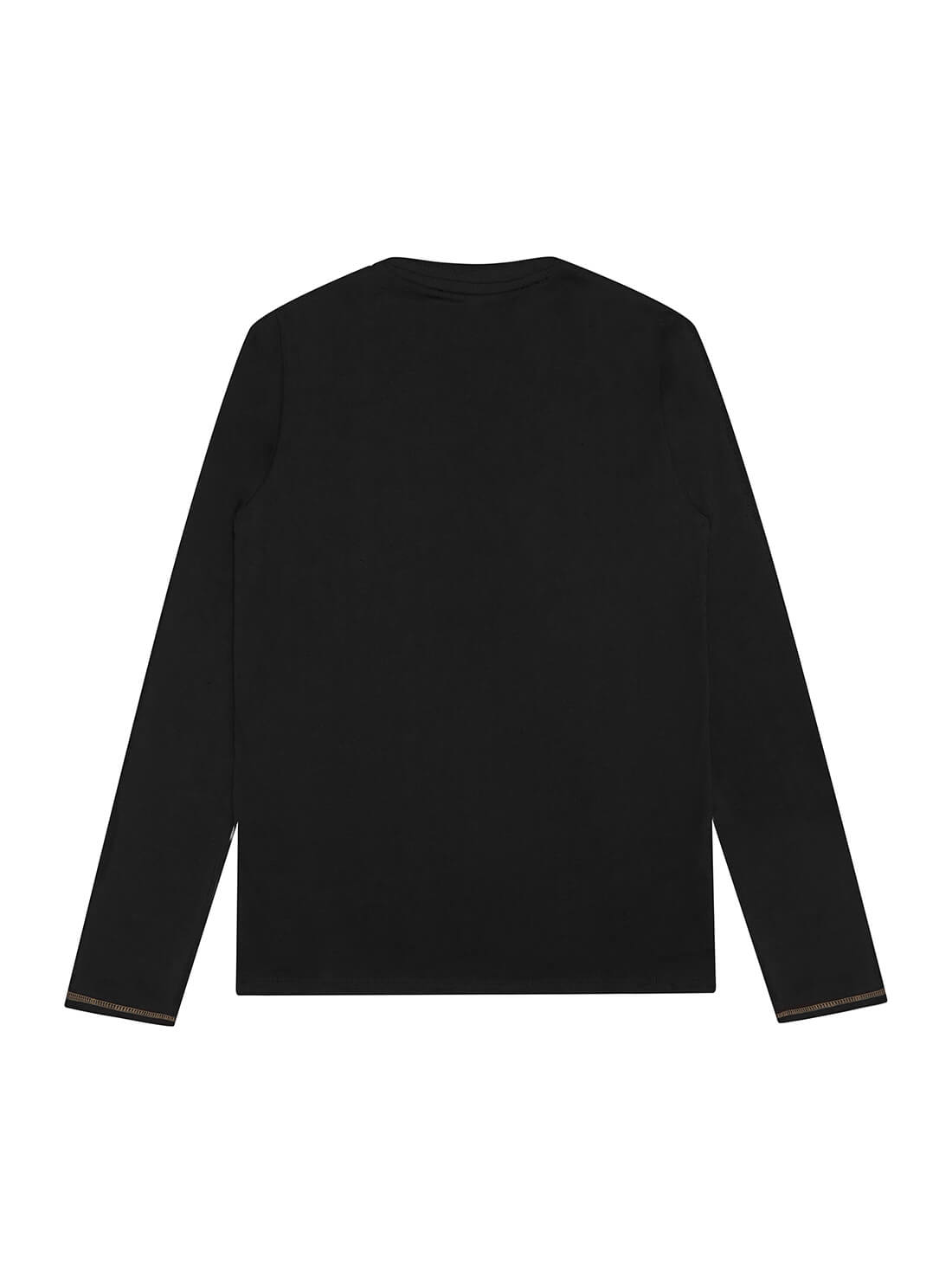 GUESS Big Boy Black Graphic Logo Long Sleeve T-Shirt (7-16) L1YI17K8HM0 Back View