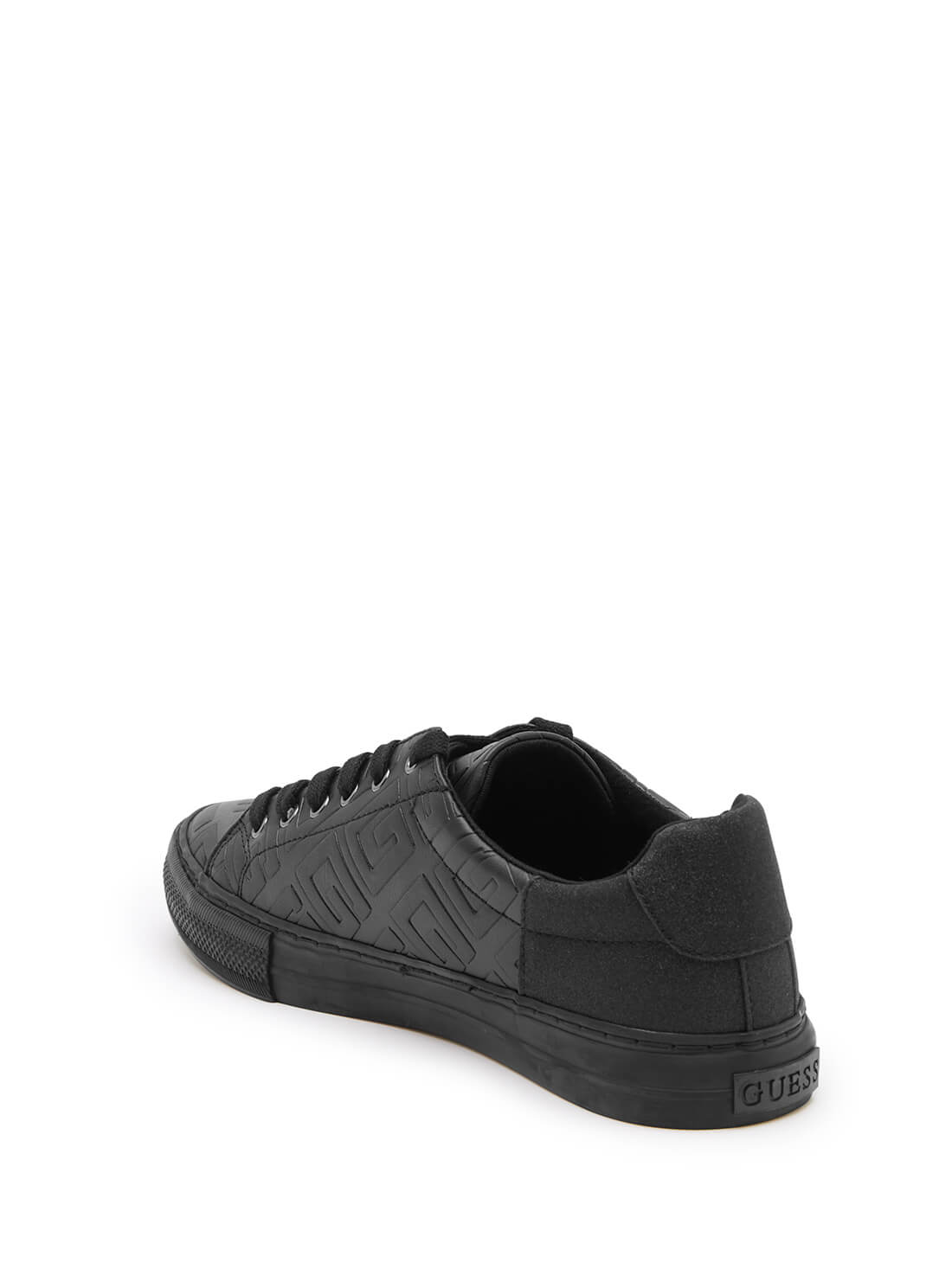 GUESS Womens Black Logo Laya Low Top Sneakers    LAYA-A Back View