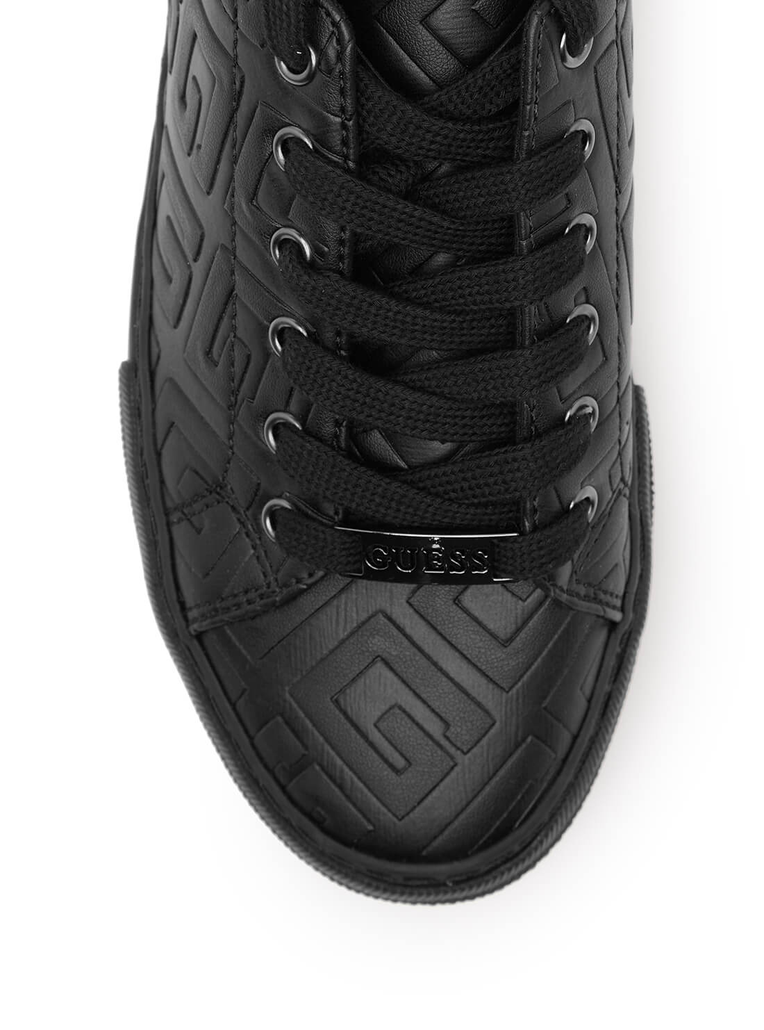 GUESS Womens Black Logo Laya Low Top Sneakers    LAYA-A Top View