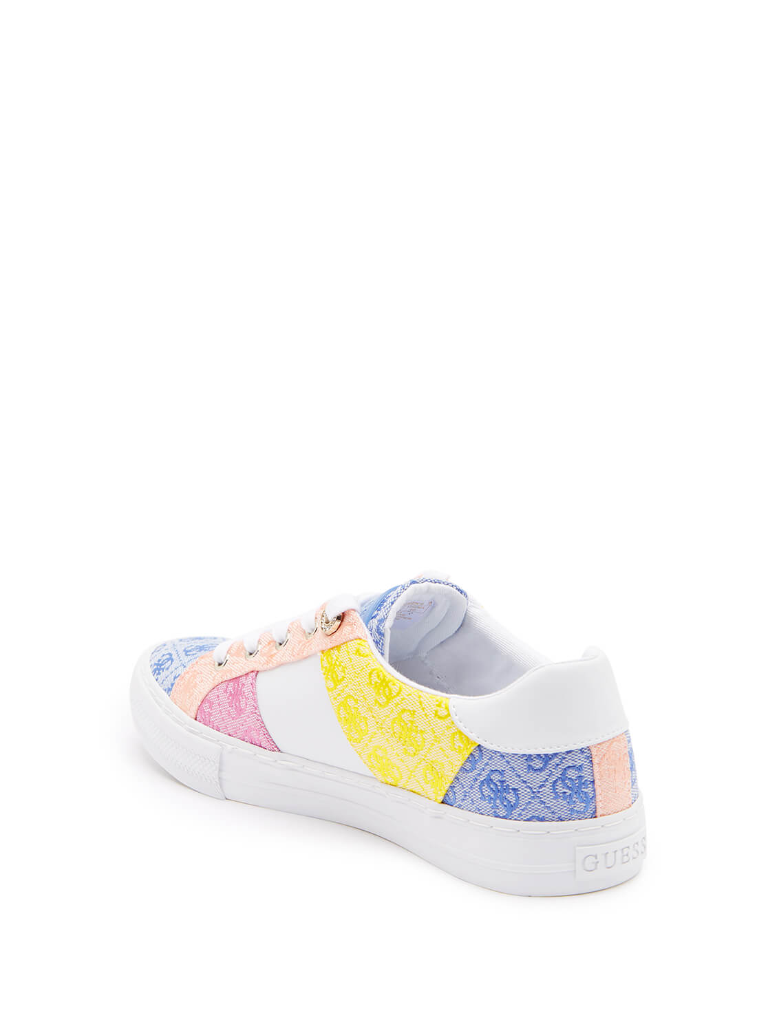 GUESS Womens Multicoloured Loven Logo Low-Top Sneakers LOVEN4-A Back View