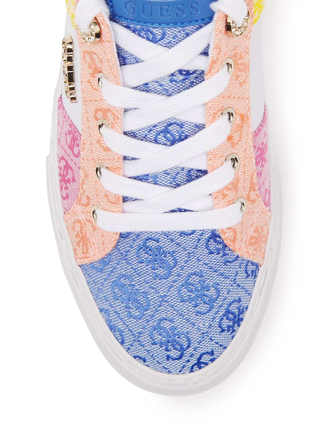 GUESS Womens Multicoloured Loven Logo Low-Top Sneakers LOVEN4-A Top View