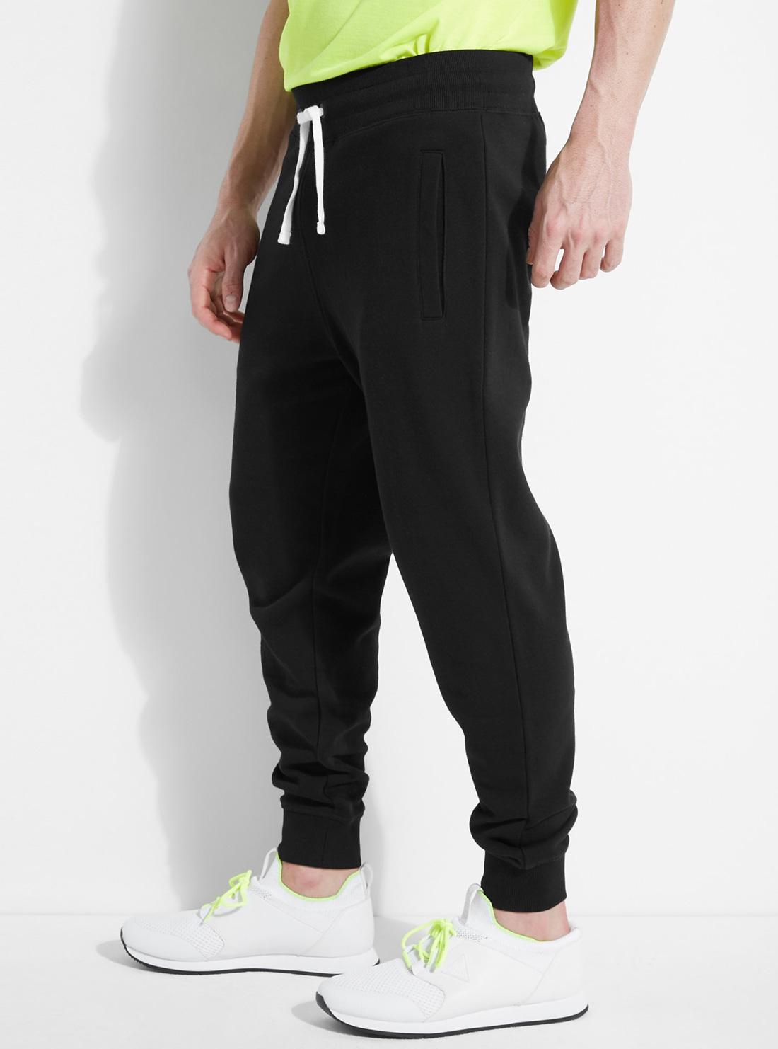 GUESS Mens Eco Black Relaxed Roy Joggers M0GQ05R44Q7 Side View