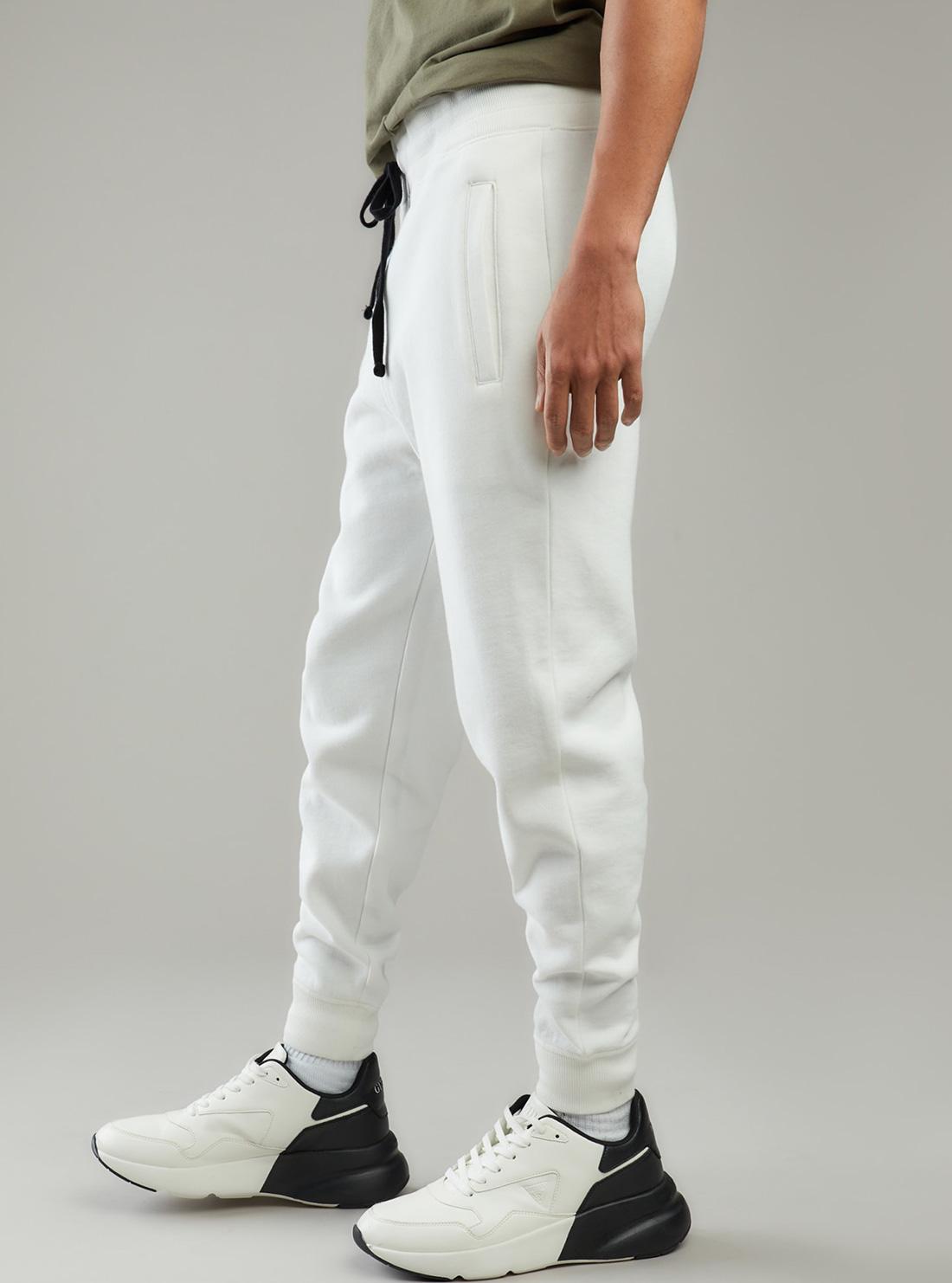 GUESS Men's Eco White Relaxed Roy Joggers M0GQ05R44Q7 Side View