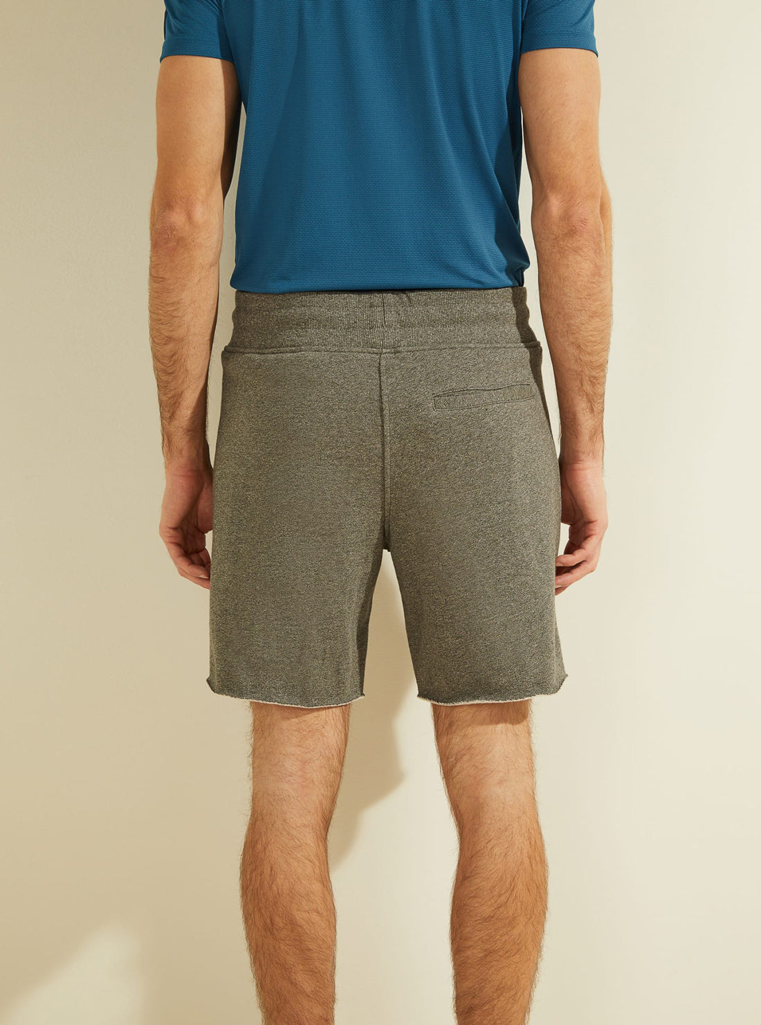 GUESS Mens Eco Grey Roy Fleece Shorts M0GQ18R44Q7 Back View