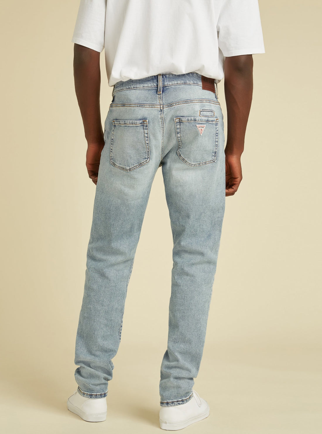 GUESS Mens GUESS Originals Mid-Rise Slim Straight Denim Jeans In Creekside Wash M1BG33D49T4 Back View