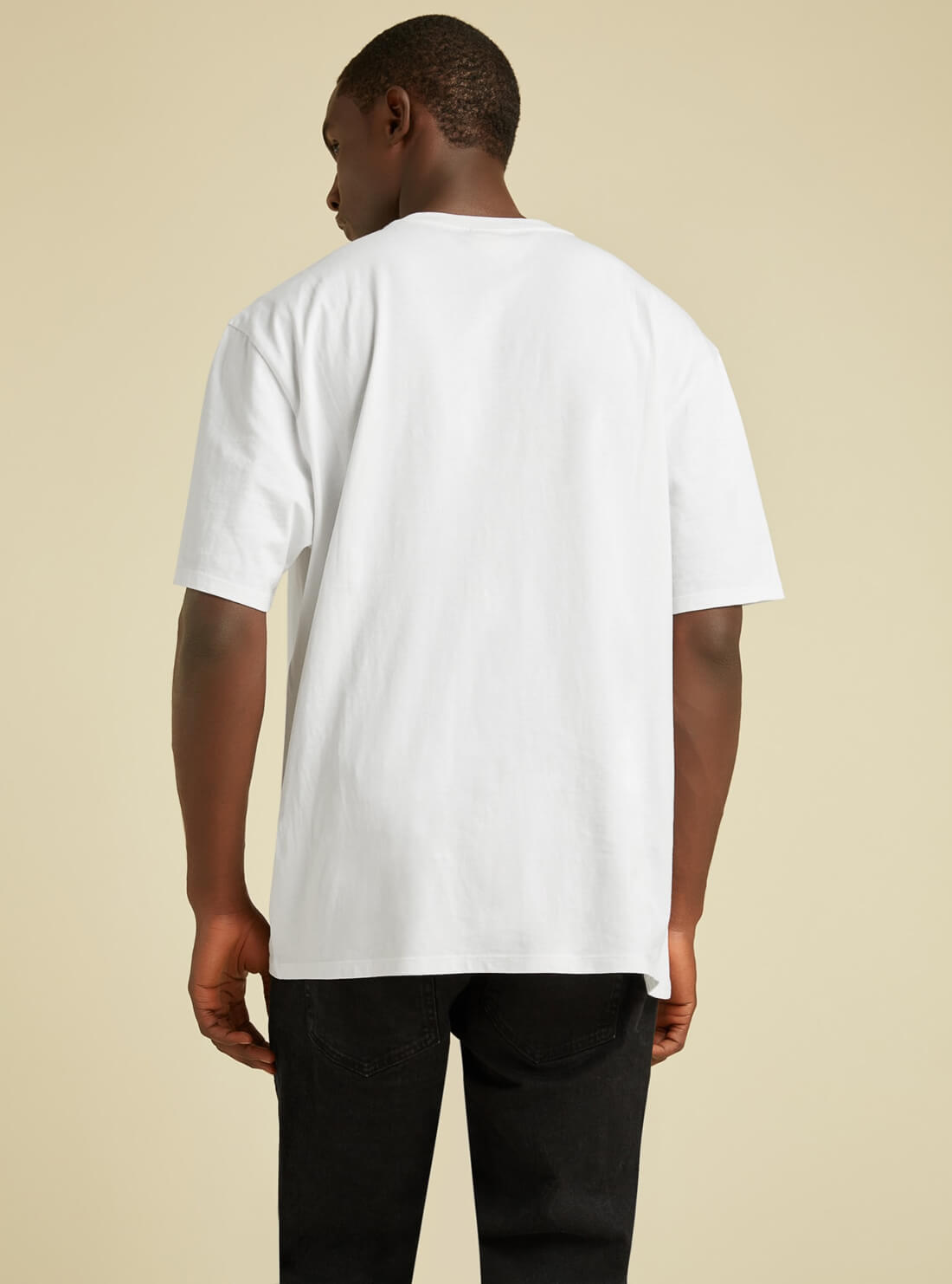 GUESS Mens GUESS Originals White Tim Ombre Logo T-Shirt M1BI00K6CS1 Back View
