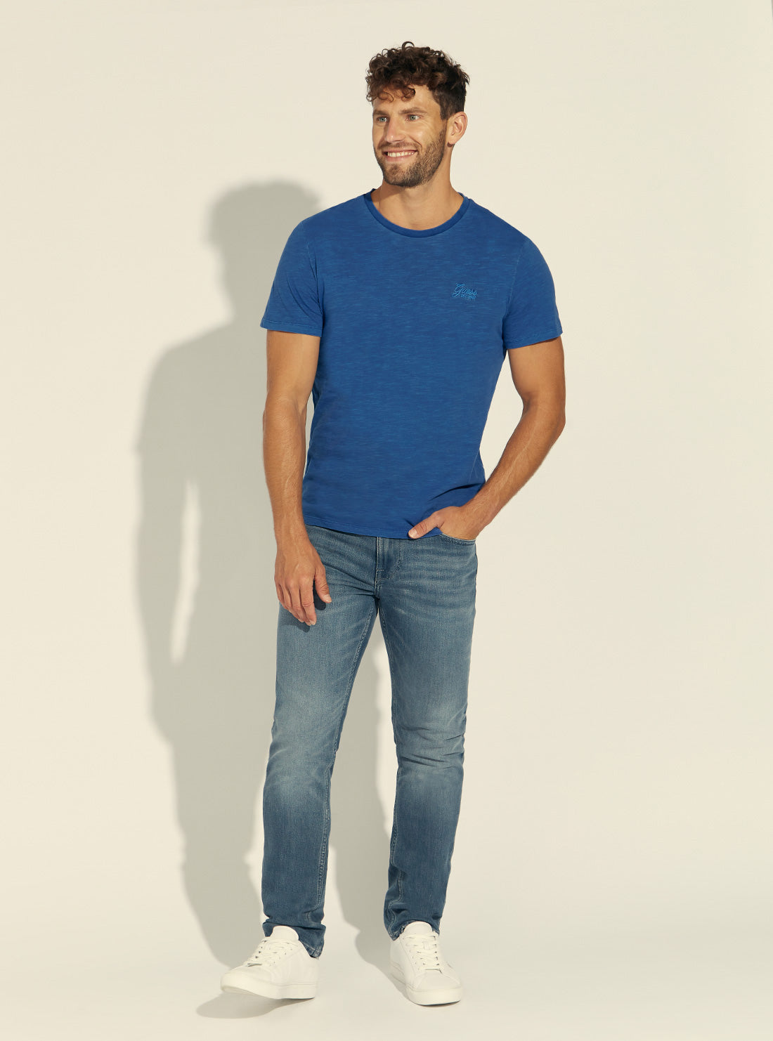 GUESS Mens Blue GUESS EST.1981 Basic T-Shirt  M1BI04K6XN1 Full View