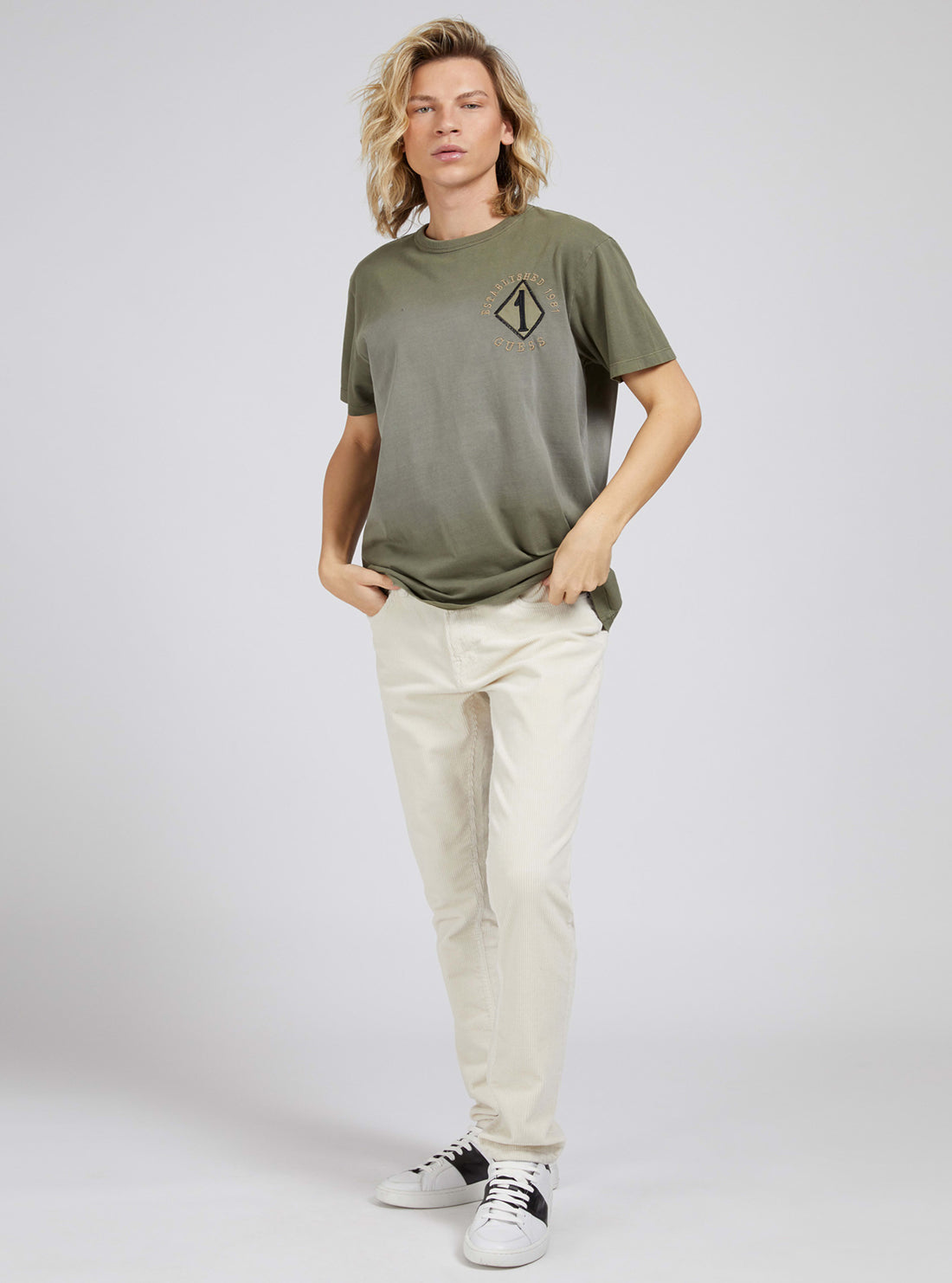 GUESS Mens Green River Trees T-Shirt M1BI16K8FQ1 Full View