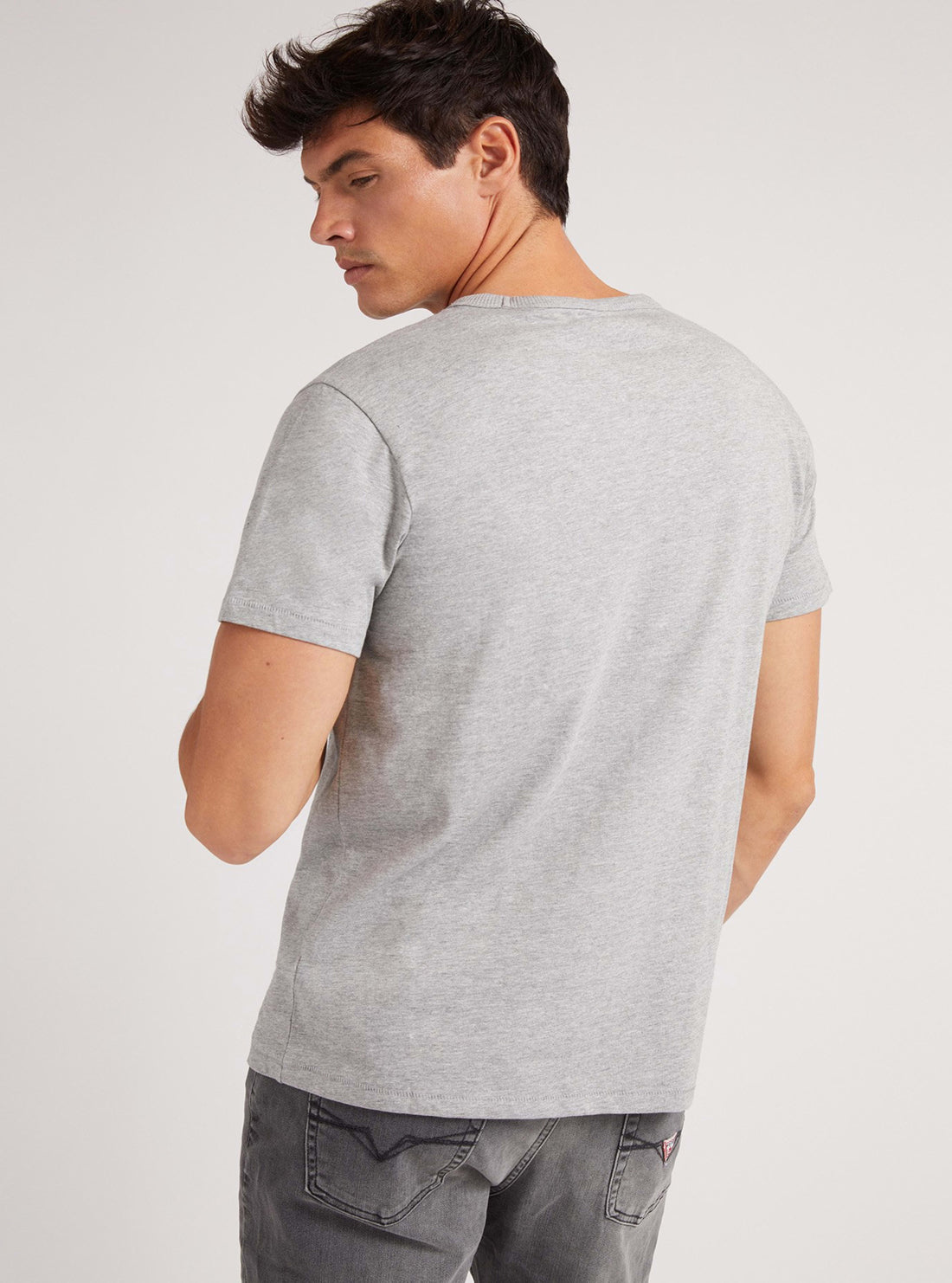 GUESS Mens Grey Tahoe Logo T-Shirt M1BI22K8FQ1 Back View