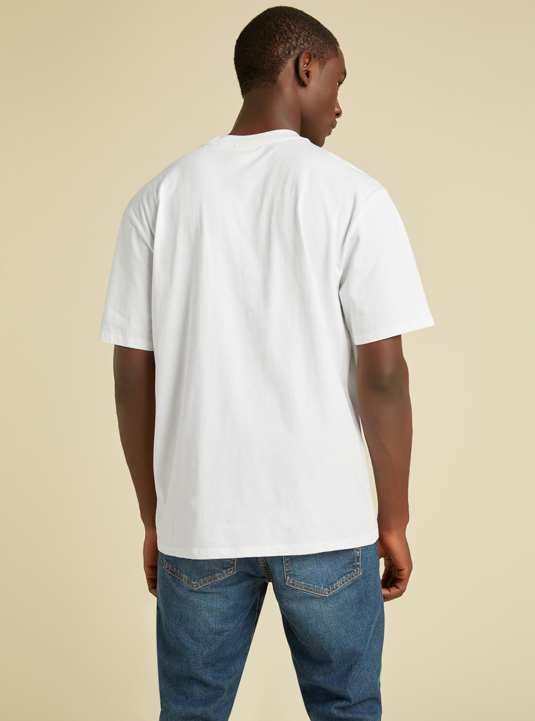 GUESS Mens GUESS Originals White Jimmy T-Shirt M1BI40KAGP0 Back View
