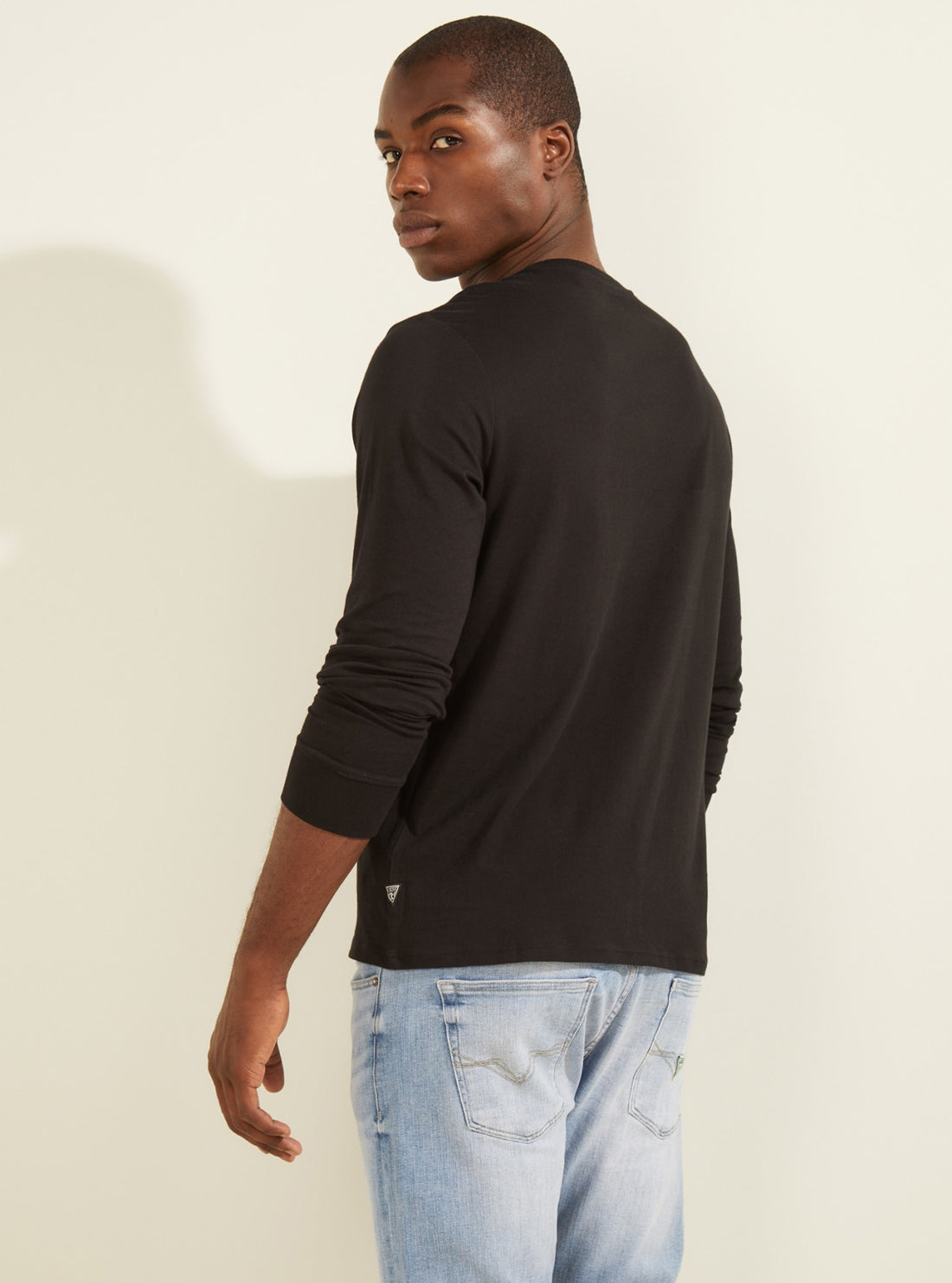 GUESS Mens Chinese New Year Black Tiger Logo Long-Sleeve T-Shirt M2RI30K8HA1 Back View