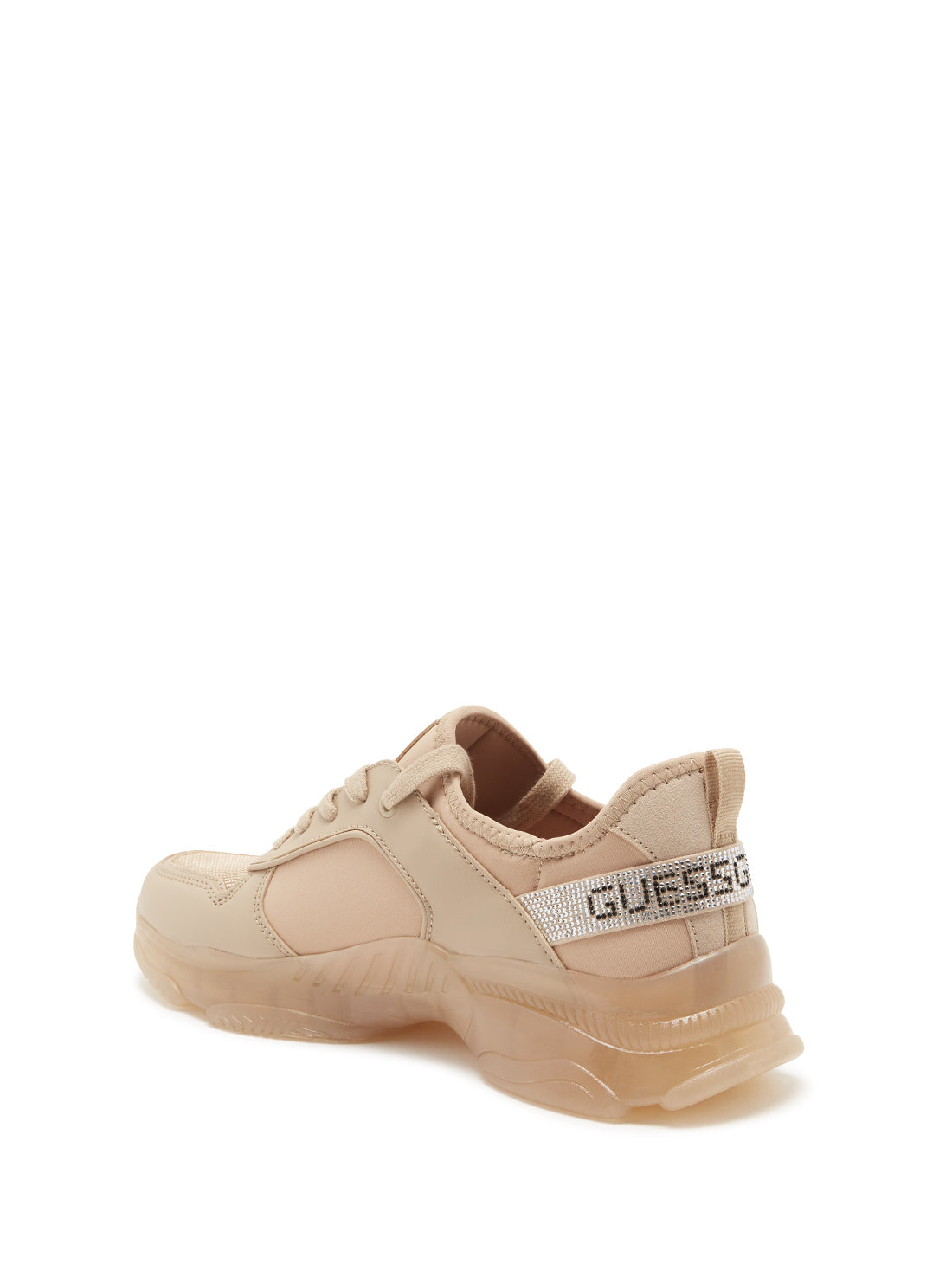 GUESS Womens Natural Tan Manys Low Top Sneakers MANYS Back View