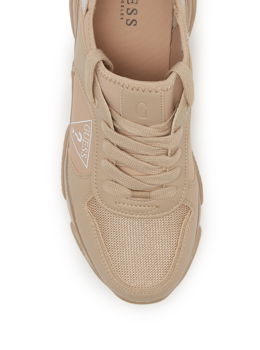 GUESS Womens Natural Tan Manys Low Top Sneakers MANYS Top View
