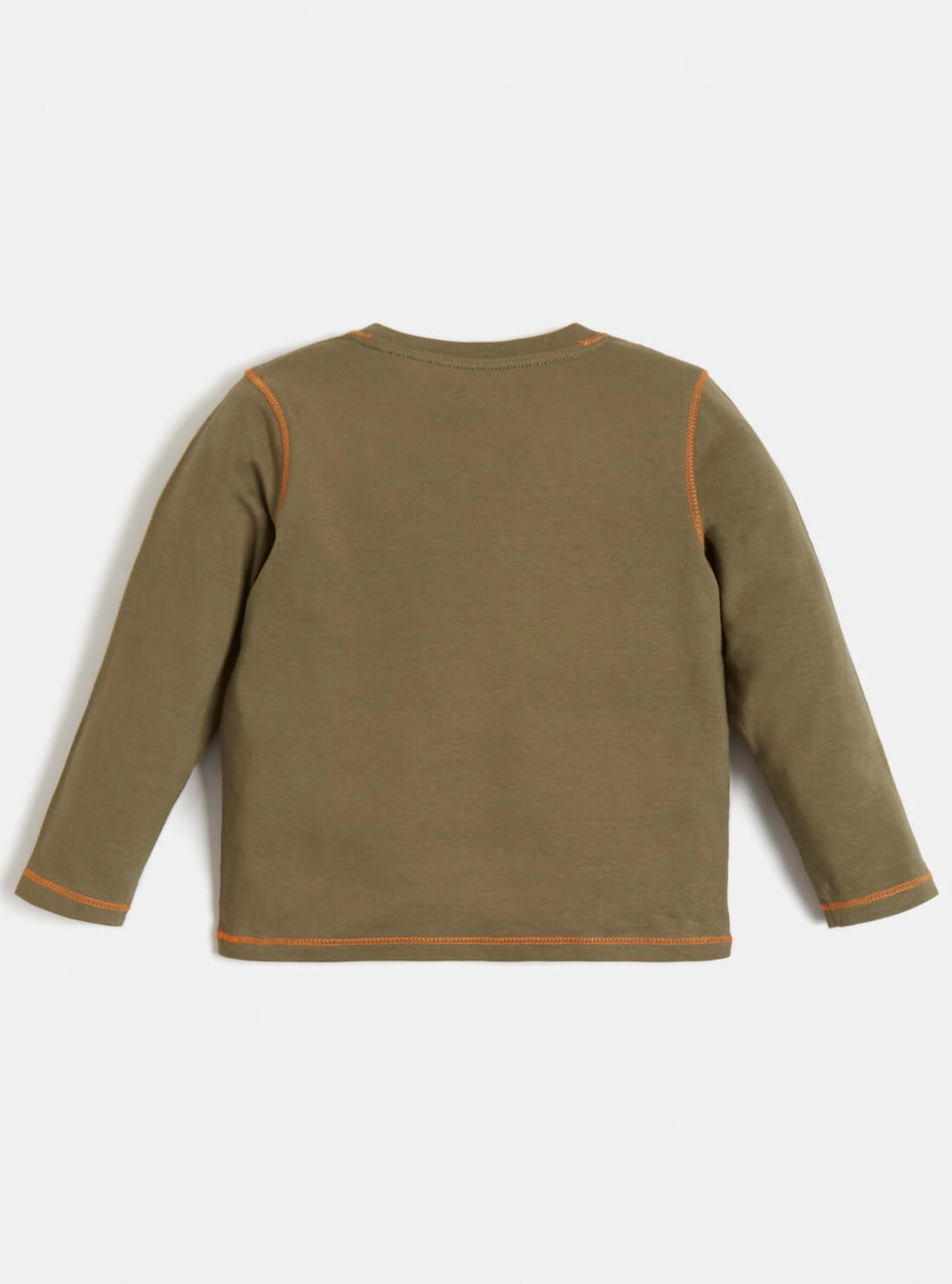 GUESS Little Boys Olive Green Long Sleeve Logo T-Shirt (2-7) N1BI11I3Z11 Back View