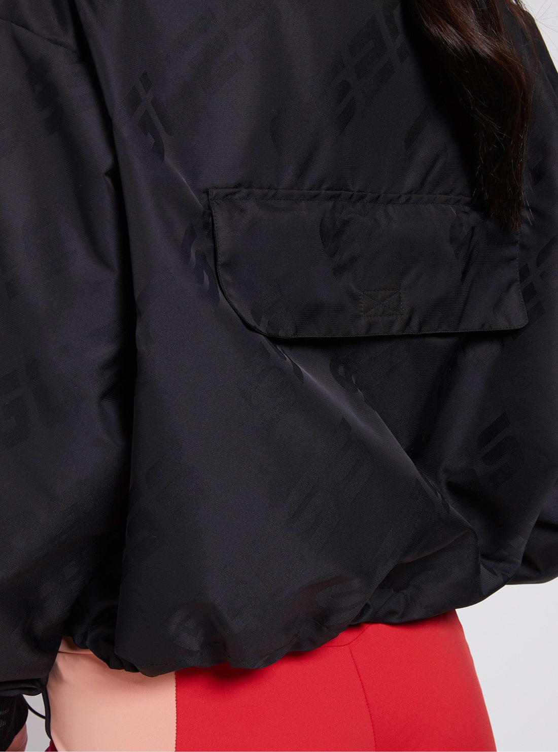 GUESS Womens  Black Cleo Windbreaker Jacket O1BA92WO06T Back Detail View
