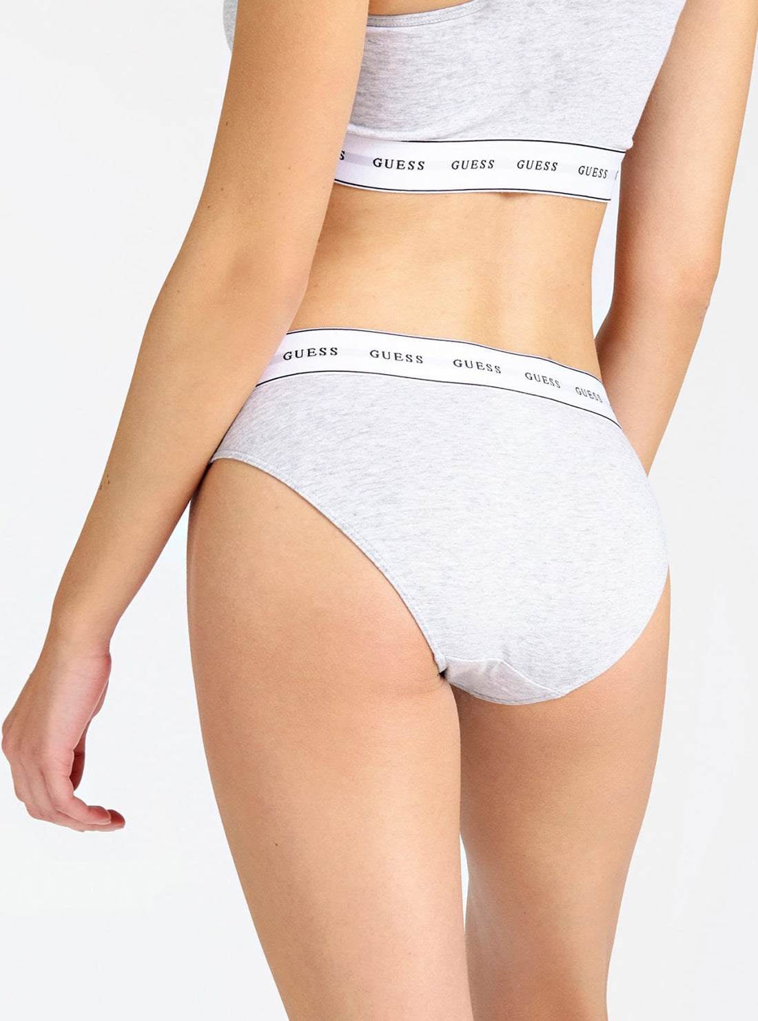 GUESS Womens  Grey Mid-Rise Logo Briefs O97E02JR04P Back Detail View