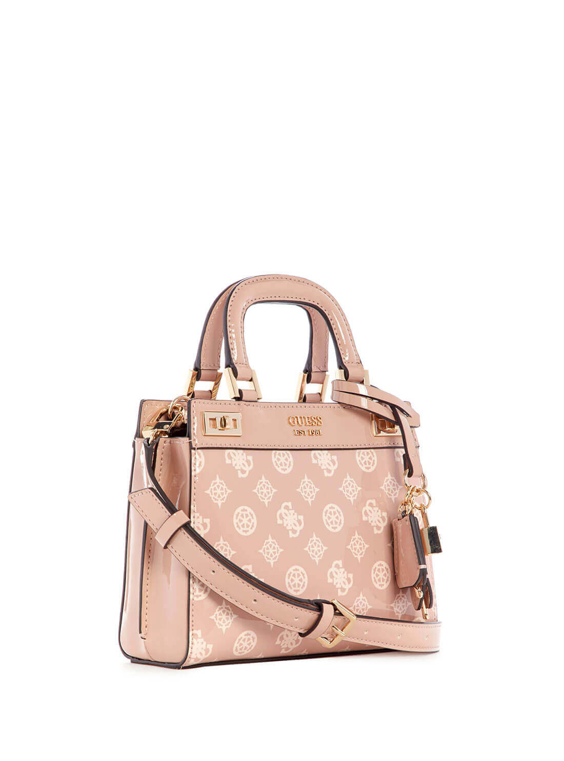 GUESS Womens  Pink Katey Quattro G Mini Satchel PG787076 Front Side View