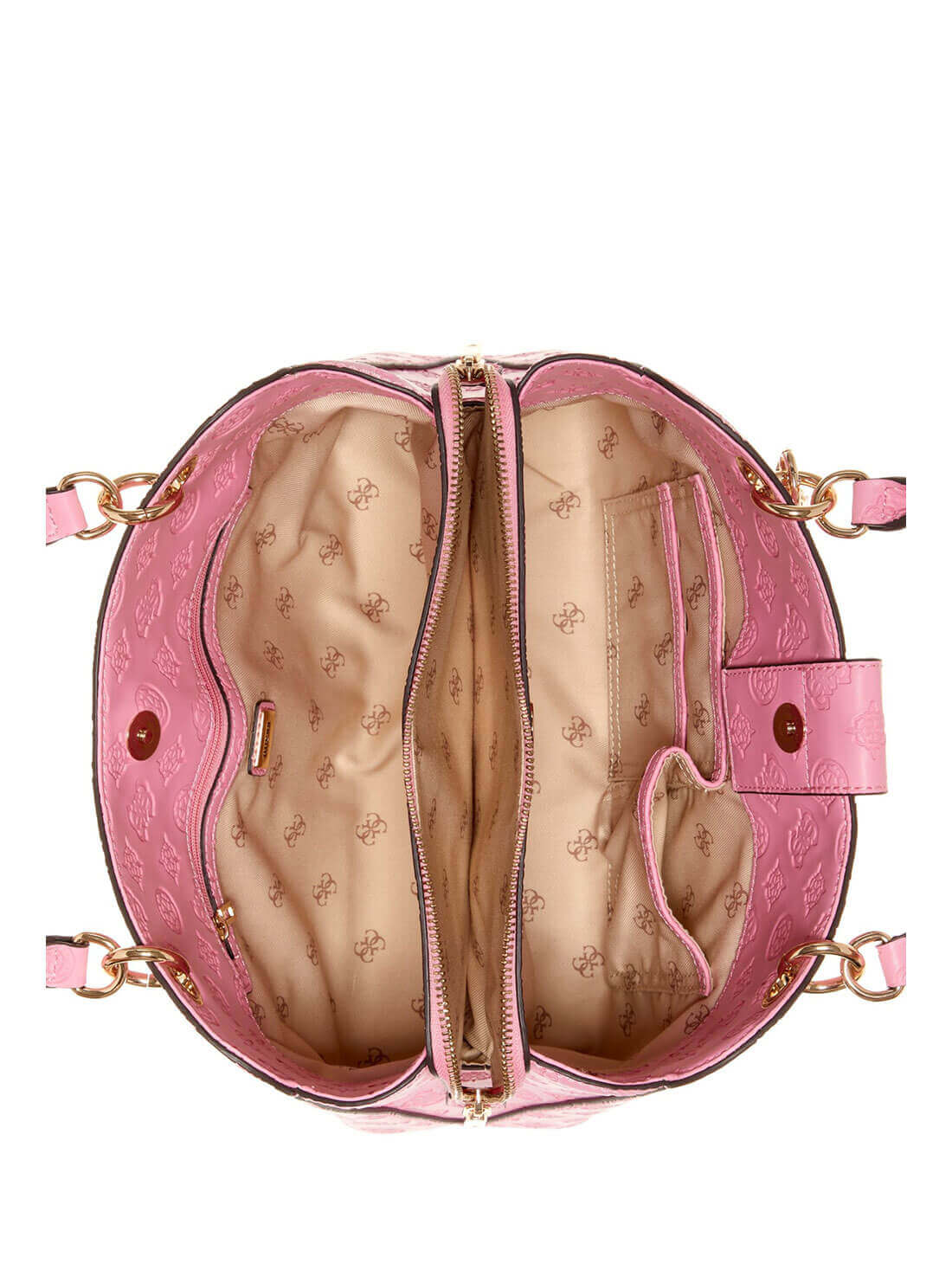 GUESS Womens  Pink Carlson Girlfriend Satchel PG839806 Inside View