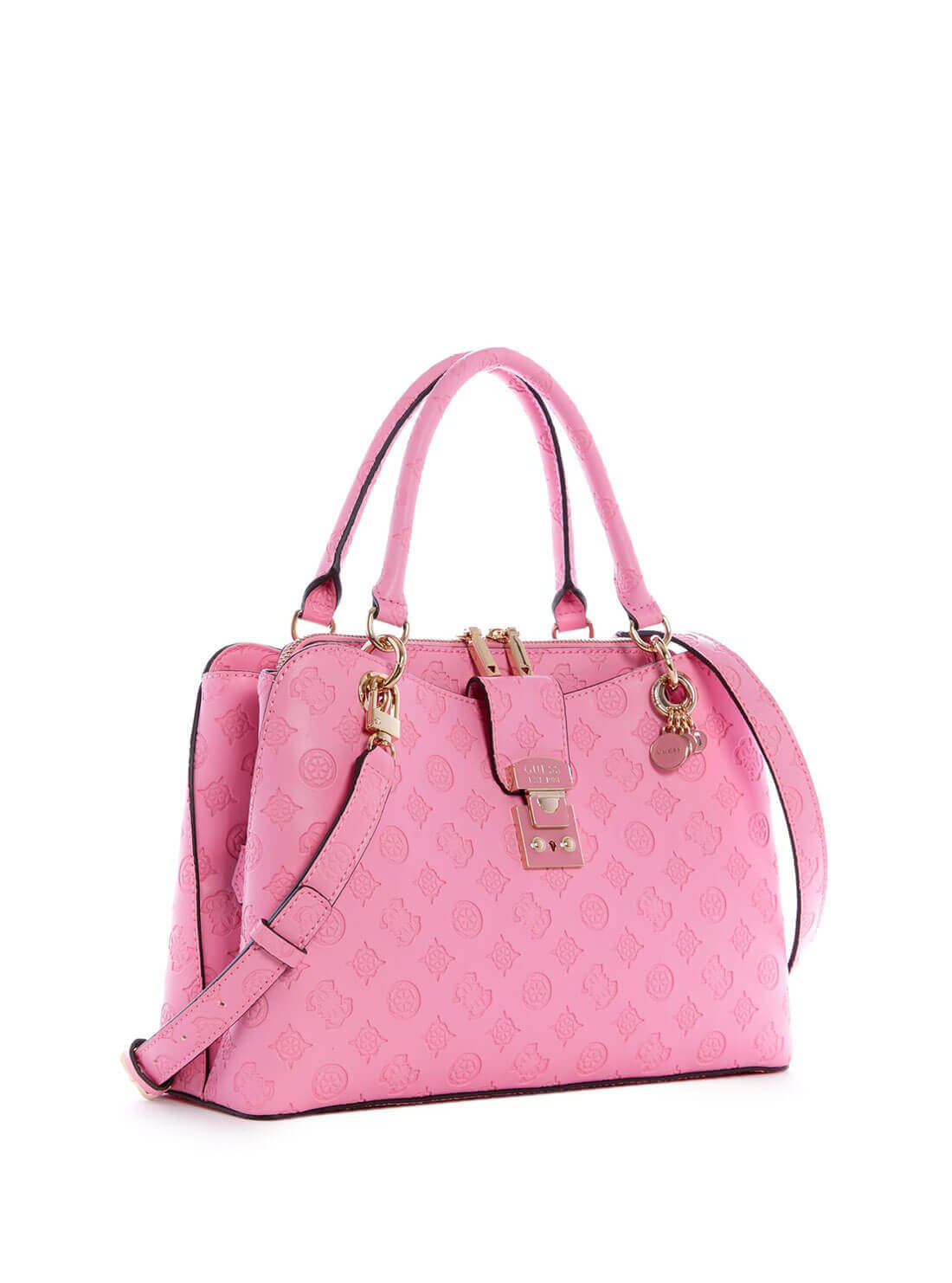 GUESS Womens  Pink Carlson Girlfriend Satchel PG839806 Front Side View