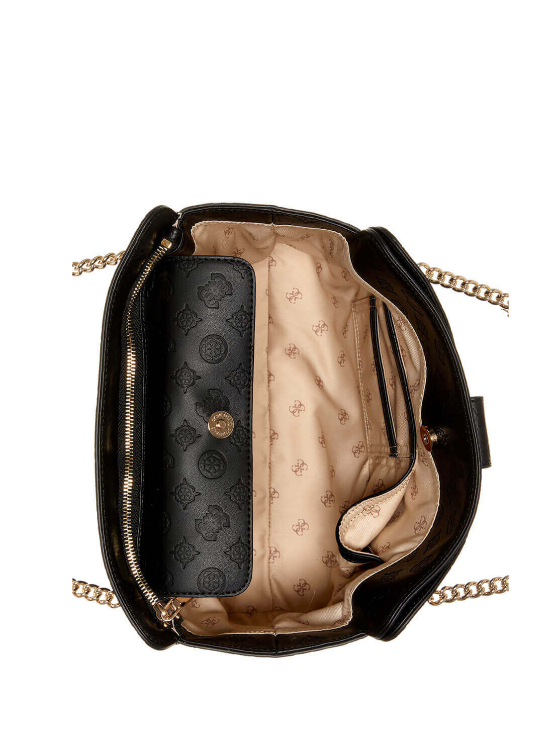 GUESS Womens  Black Carlson Society Carryall Satchel PG839823 Inside  View