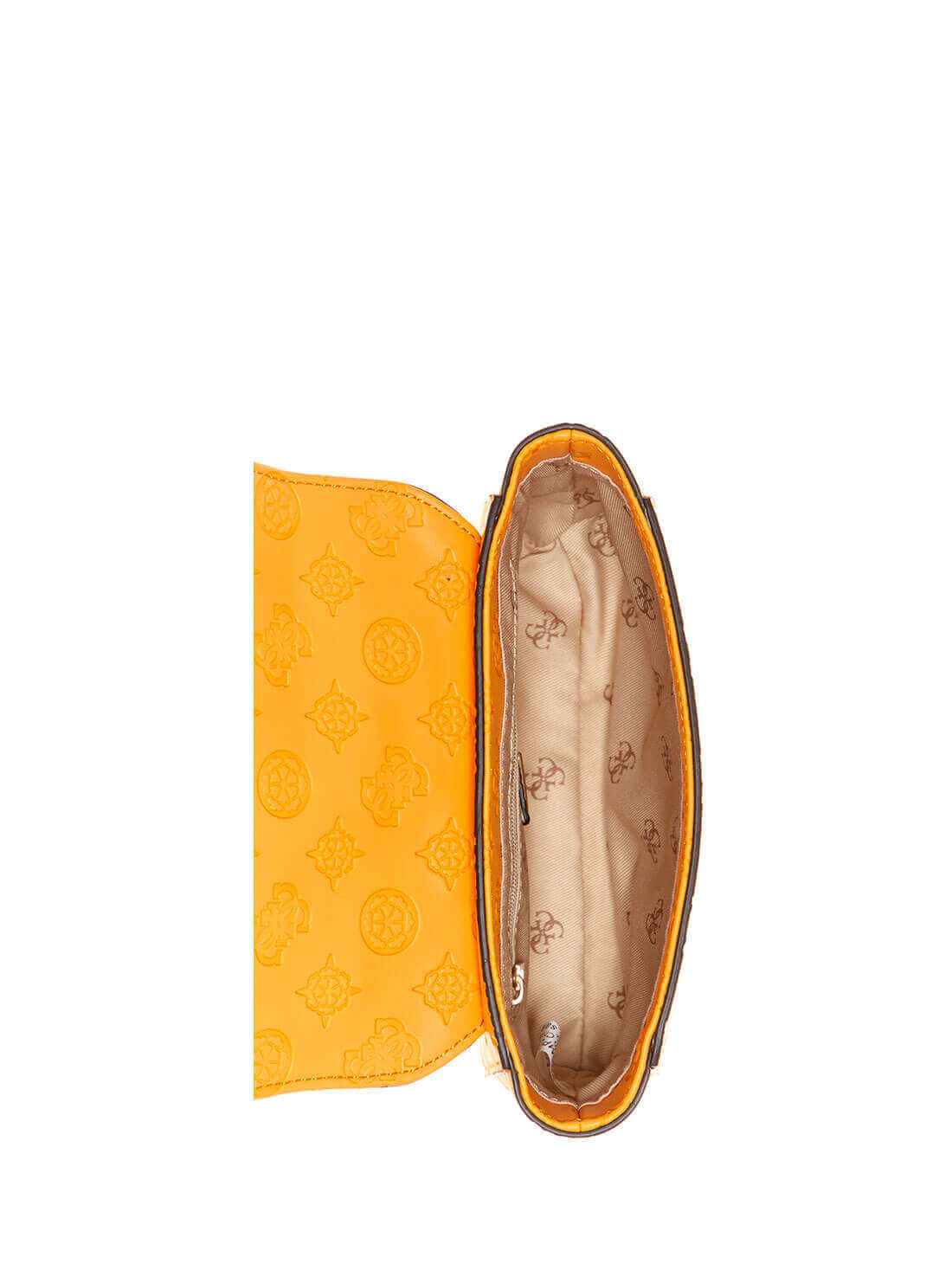 GUESS Womens  Orange Carlson Mini Crossbody Bag PG839878 Inside View