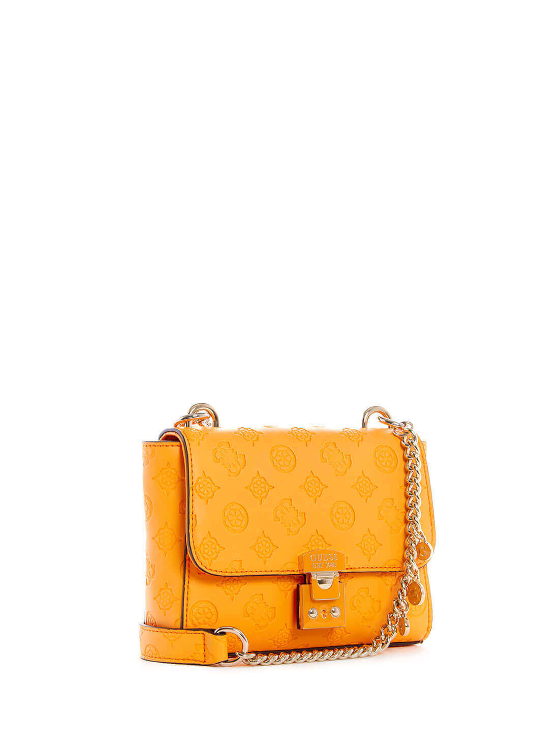 GUESS Womens  Orange Carlson Mini Crossbody Bag PG839878 Front Side View