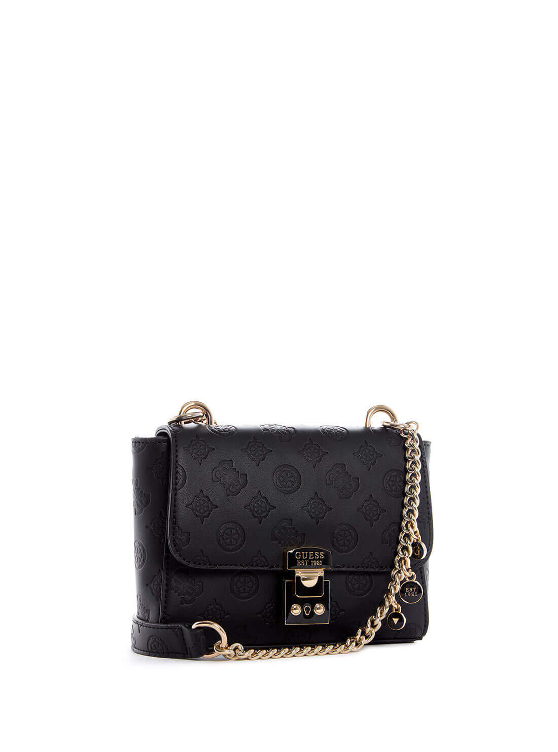 GUESS Womens  Black Carlson Mini Crossbody Bag PG839878 Front Side View