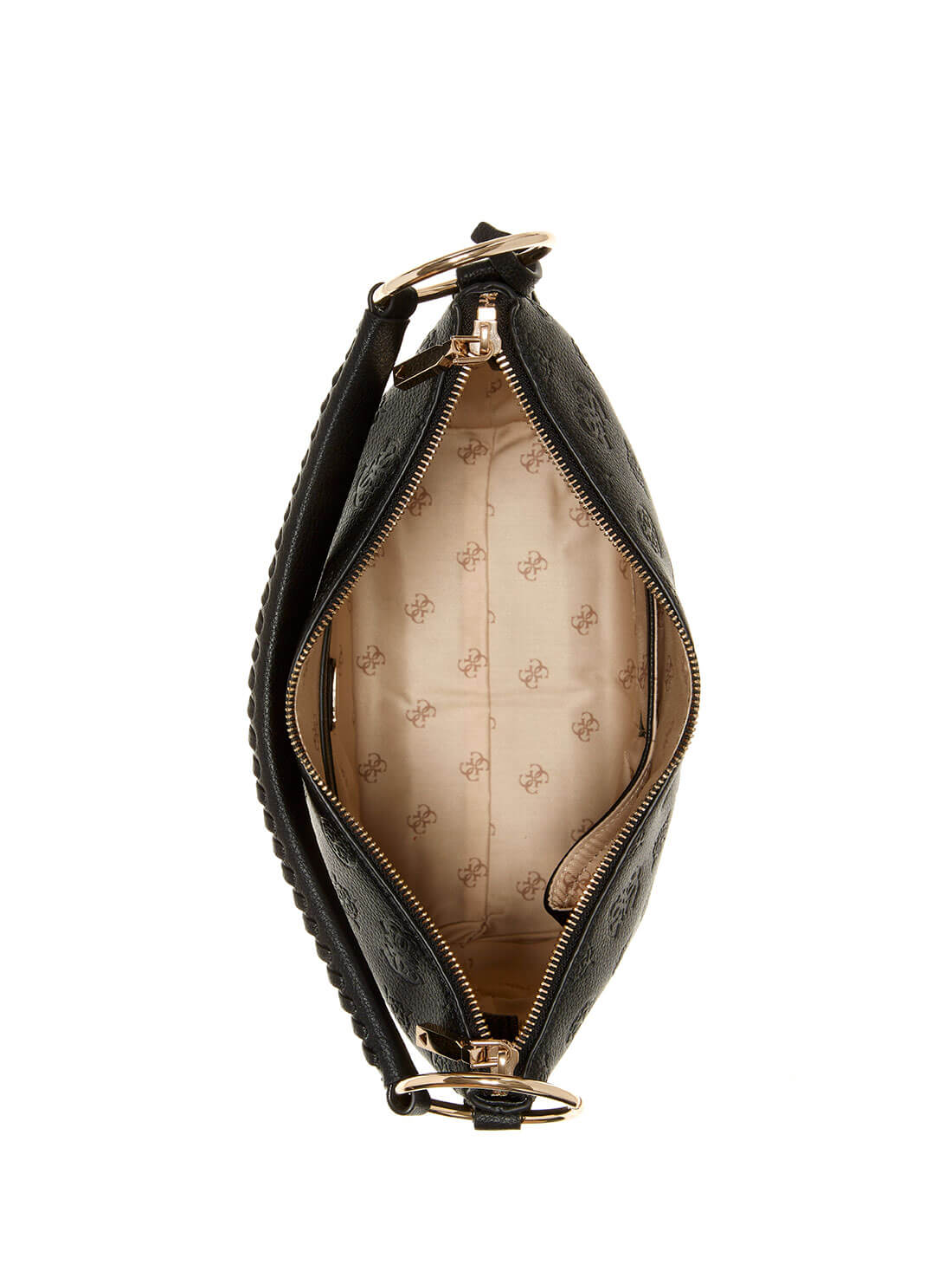 GUESS Womens  Black Peony Helaina Hobo Bag PG840302 Inside View
