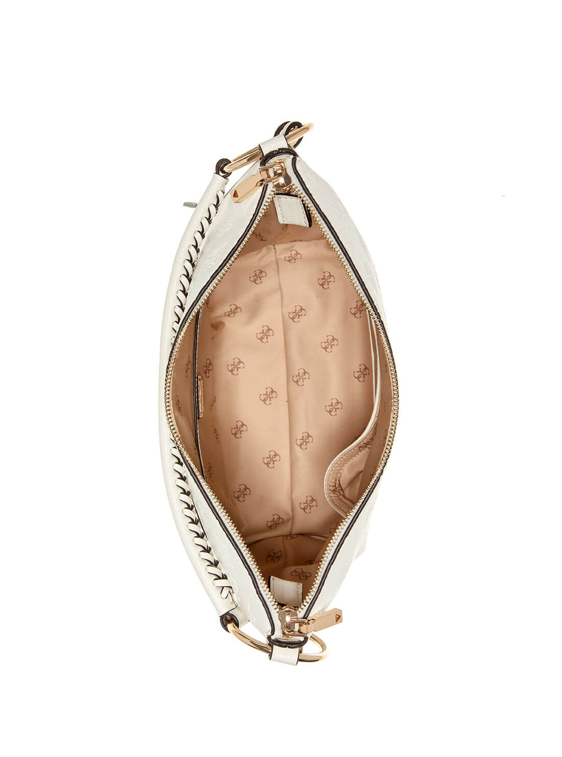 GUESS Womens  White Peony Helaina Hobo Bag PG840302 Inside View