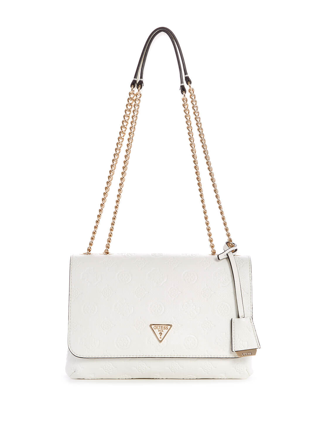 GUESS Womens  White Helaina Convertible Crossbody PG840321 Front View