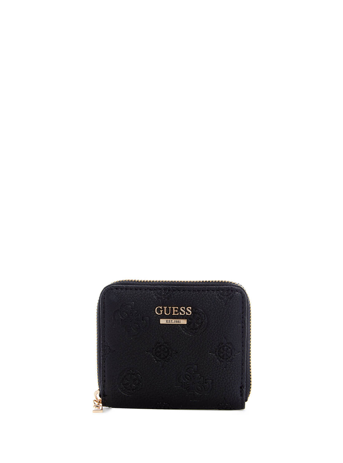 GUESS Womens  Black Peony Helaina Small Wallet PG840337 Front View