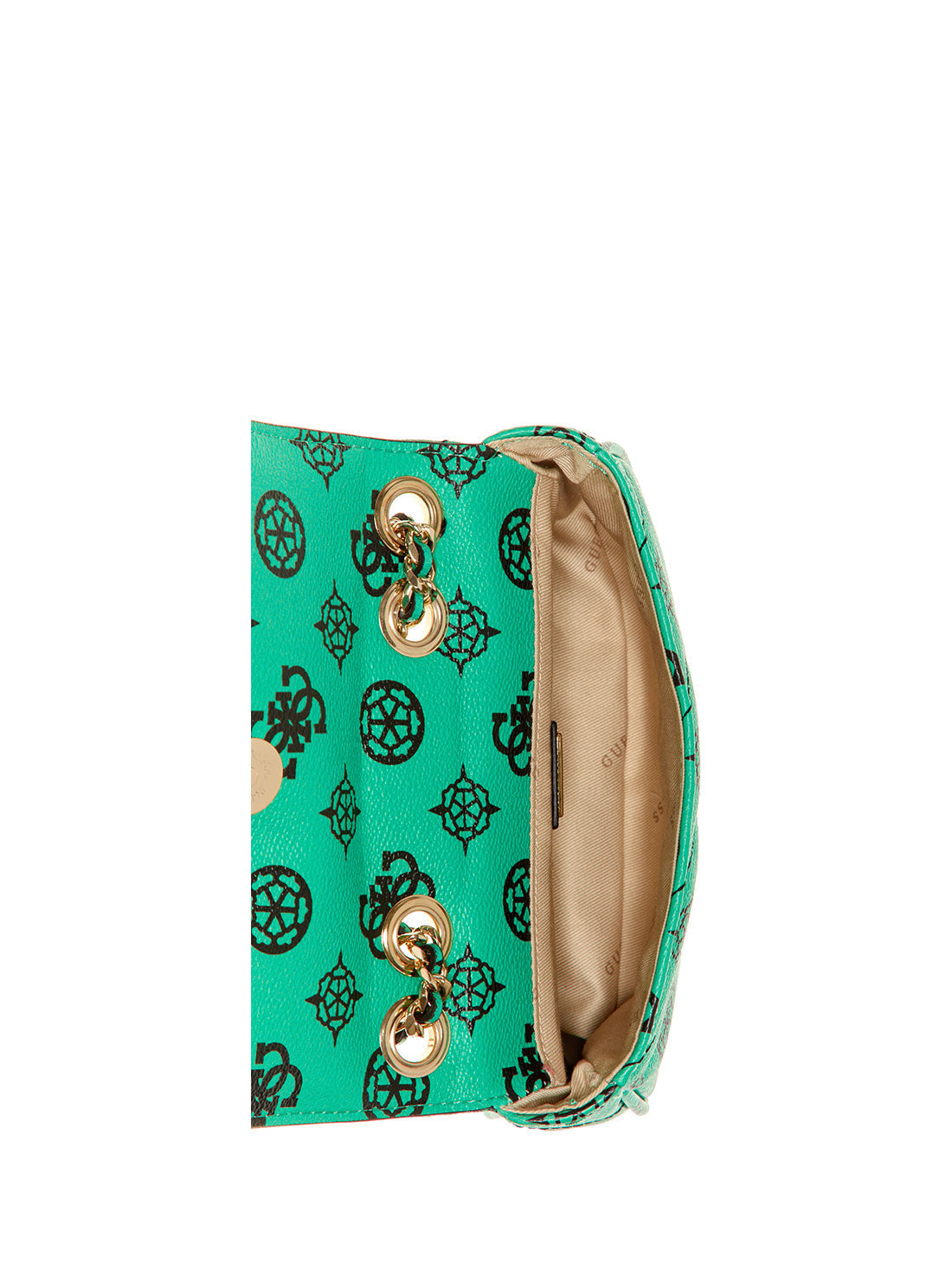 GUESS Womens  Green Quilted Always Mini Crossbody Bag PG842578 Inside View