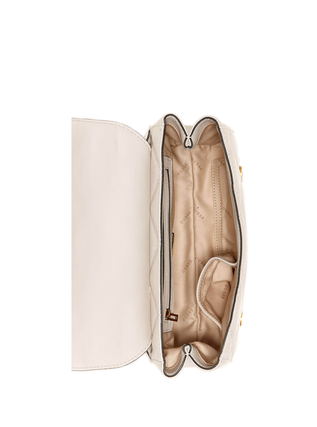 GUESS Womens White Multi Katey Shoulder Bag QB787019 Inside View
