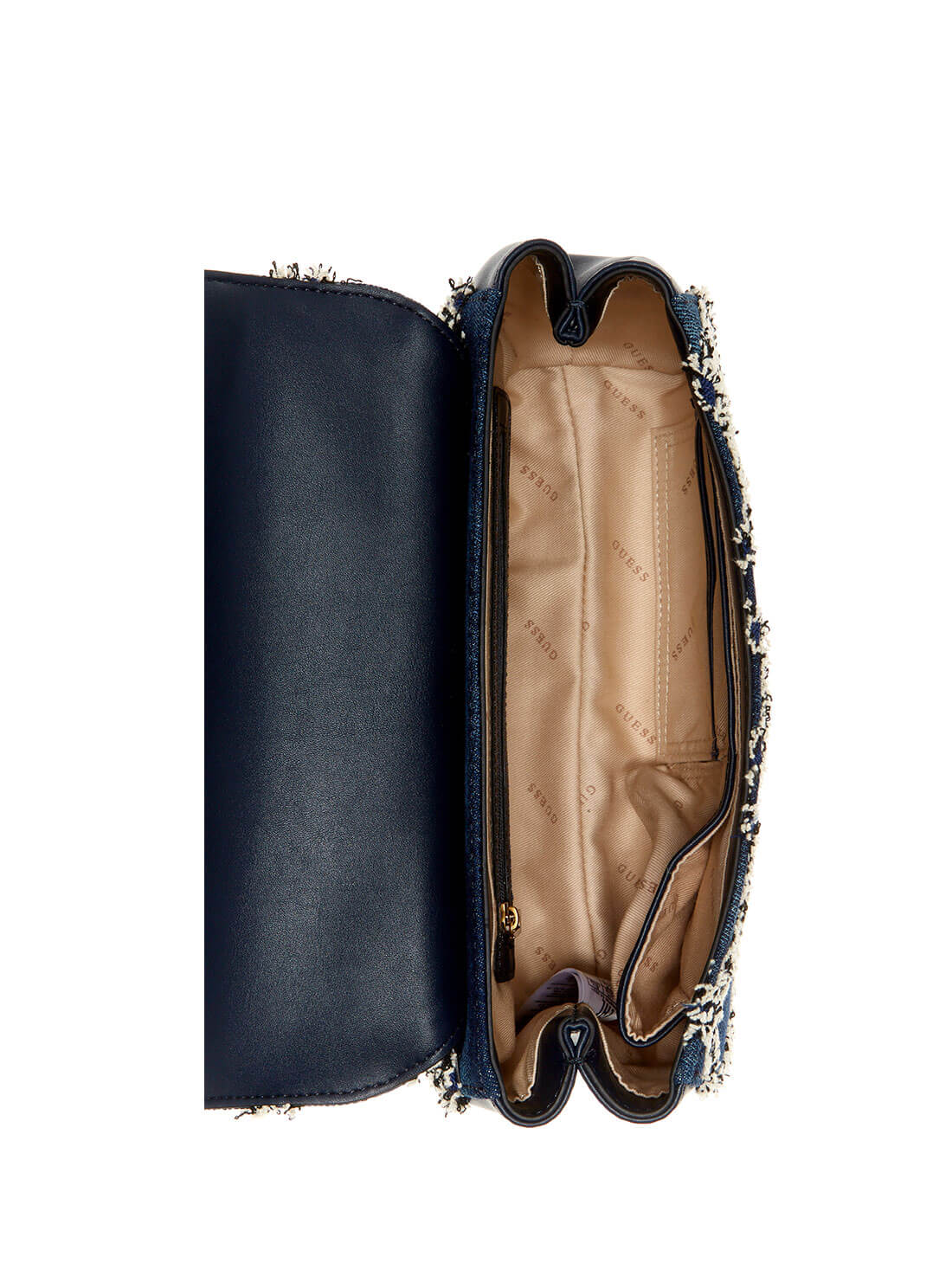 GUESS Womens Denim Blue Katey Shoulder Bag QD787019 Inside View