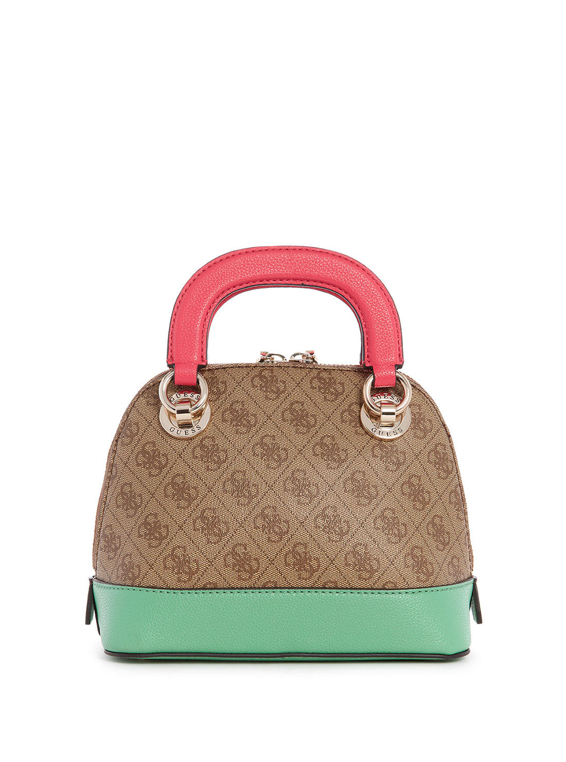 GUESS Womens Brown Multi Cathleen Small Dome Satchel SG773705 Back View