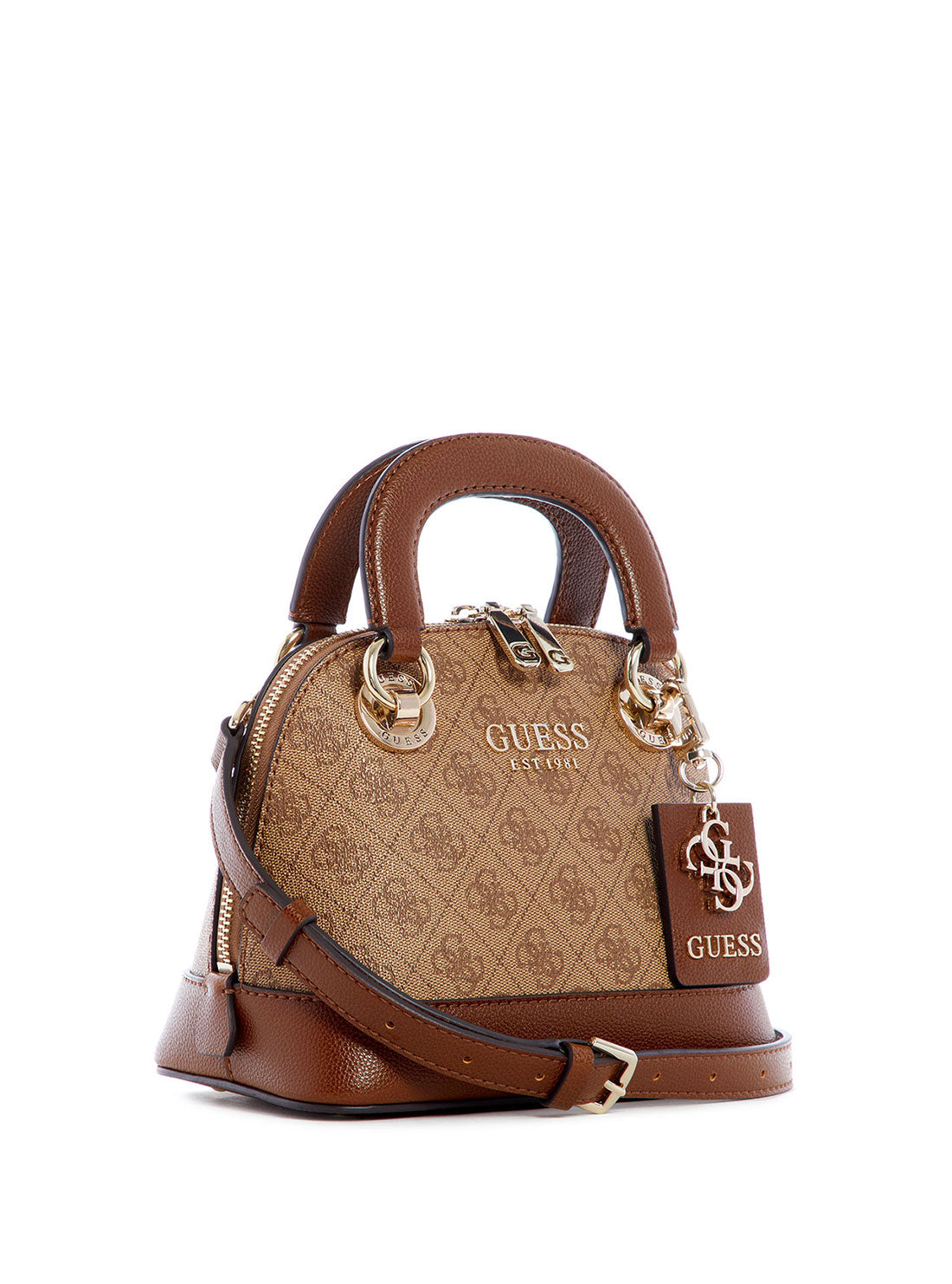 GUESS Womens  Brown Cathleen Small Dome Satchel SG773705 Front Side View
