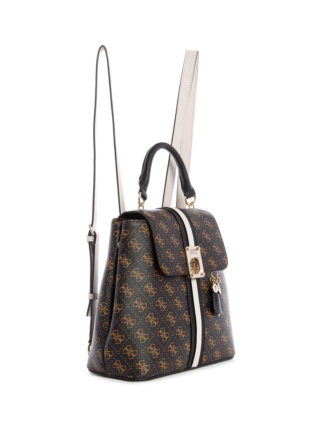 GUESS Womens Brown Multi Kasinta Logo Backpack SG840531 Front Side  View