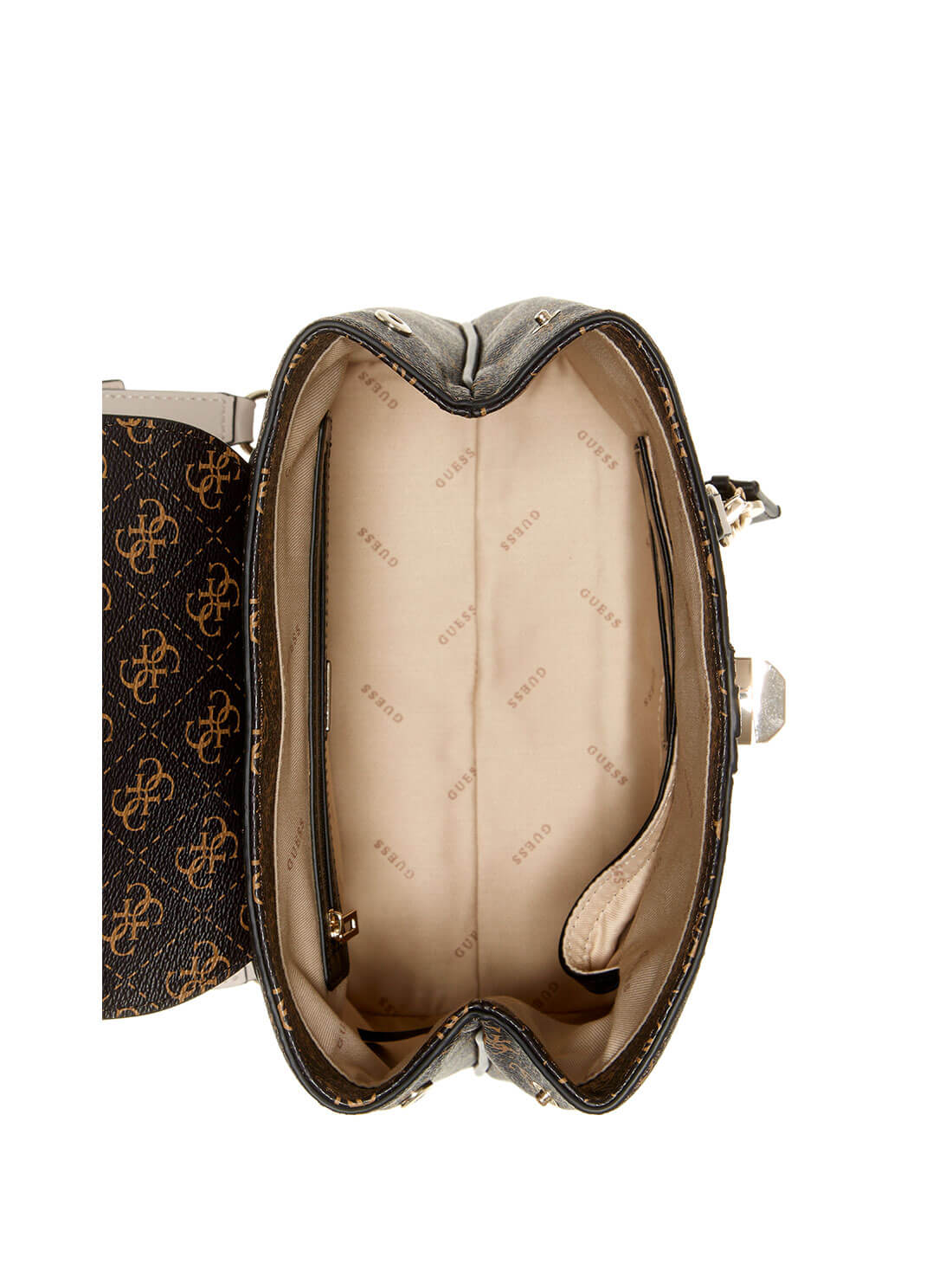 GUESS Womens Brown Multi Kasinta Logo Backpack SG840531 Inside View