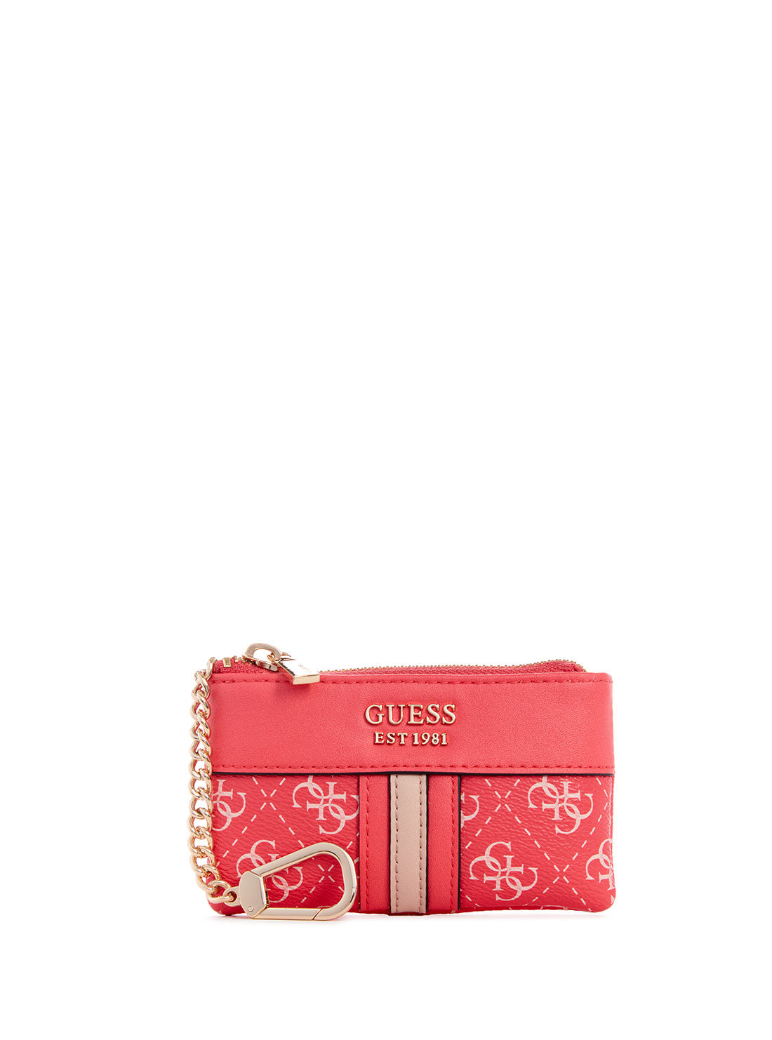 GUESS Womens Pink Logo Kasinta Zip Pouch SG840534 Front View