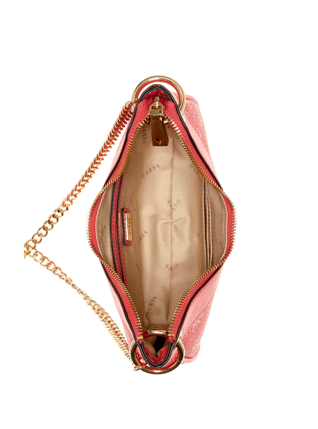 GUESS Womens Pink Kasinta Mini Hobo Satchel SG840576 Inside View