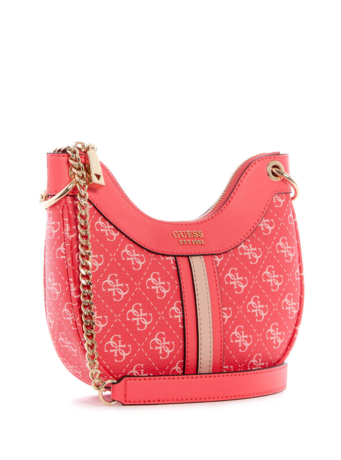 GUESS Womens Pink Kasinta Mini Hobo Satchel SG840576 Front Side View