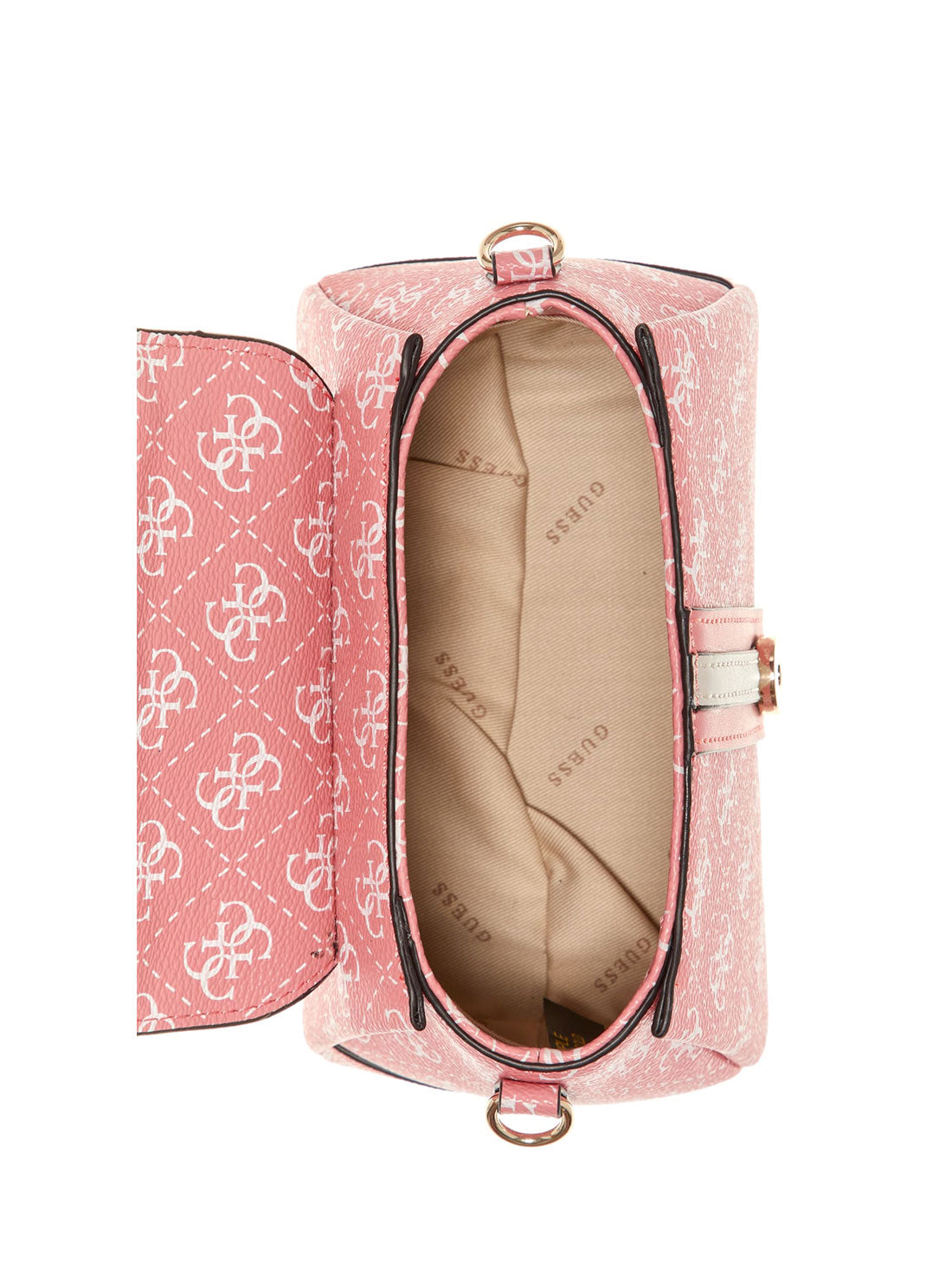 GUESS Womens Pink Multi Kasinta Logo Mini Satchel SG840577 Inside View