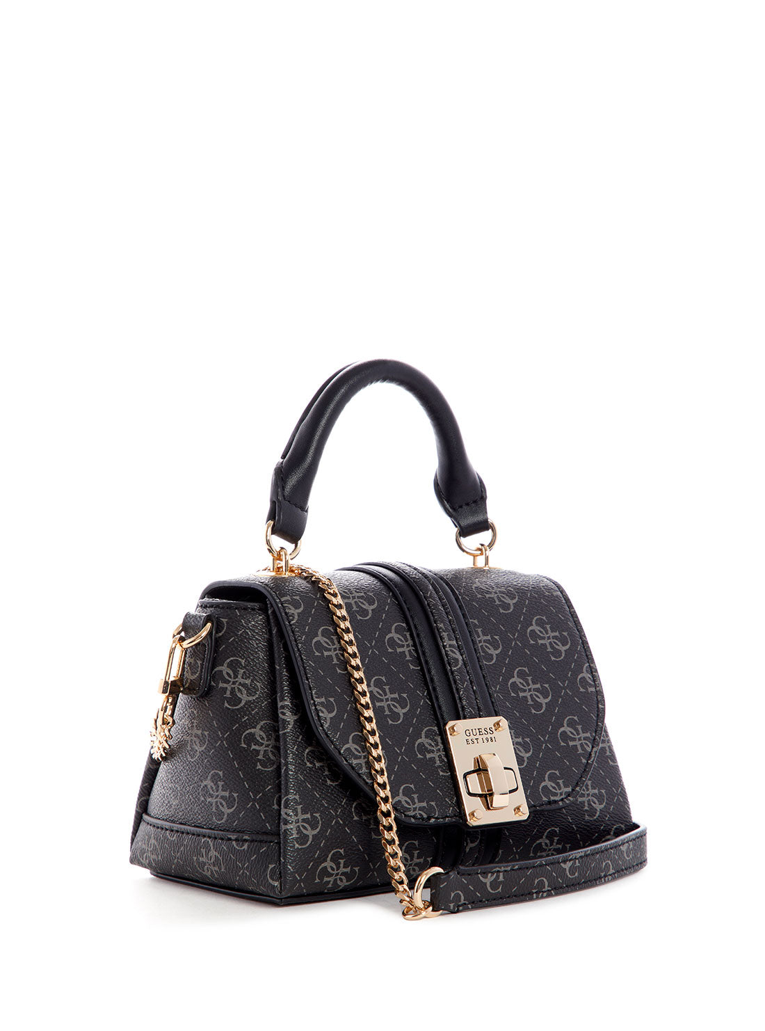 GUESS Womens Black Kasinta Logo Mini Satchel SG840577 Front Side View