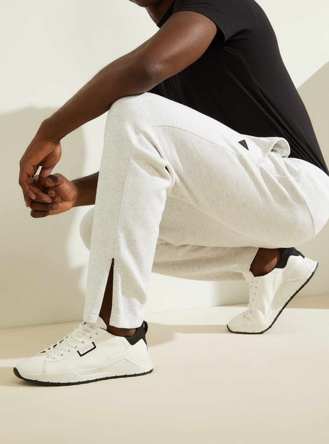 GUESS Mens Eco Light Grey Hale Track Pants U1BA06JR06S Side View