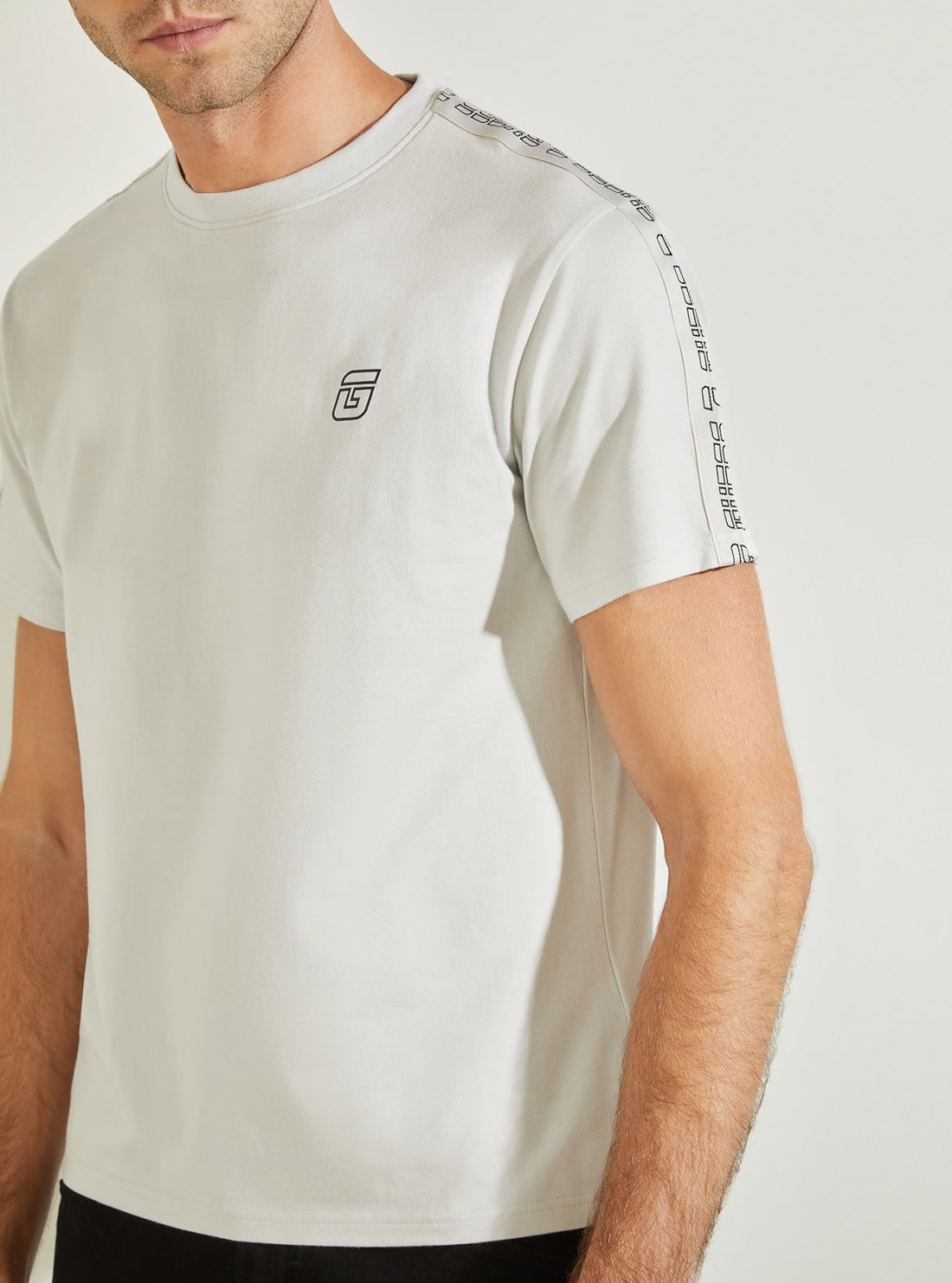 GUESS Mens Eco Grey Eric Logo T-Shirt U1BA32J1311 Detail View