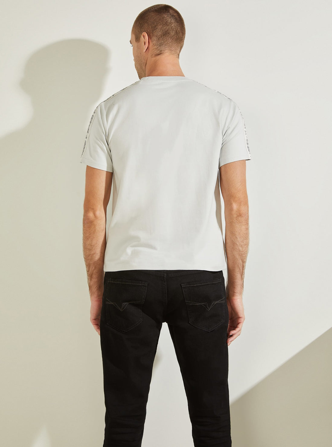 GUESS Mens Eco Grey Eric Logo T-Shirt U1BA32J1311 Back View