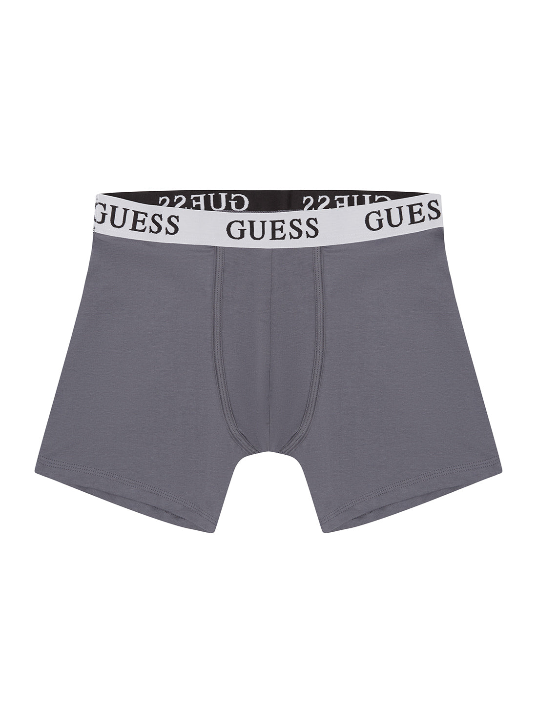 GUESS Mens Purple Multi Donny Boxer Brief Trunks 2-Pack U1BG04K6YW1 Grey Front View