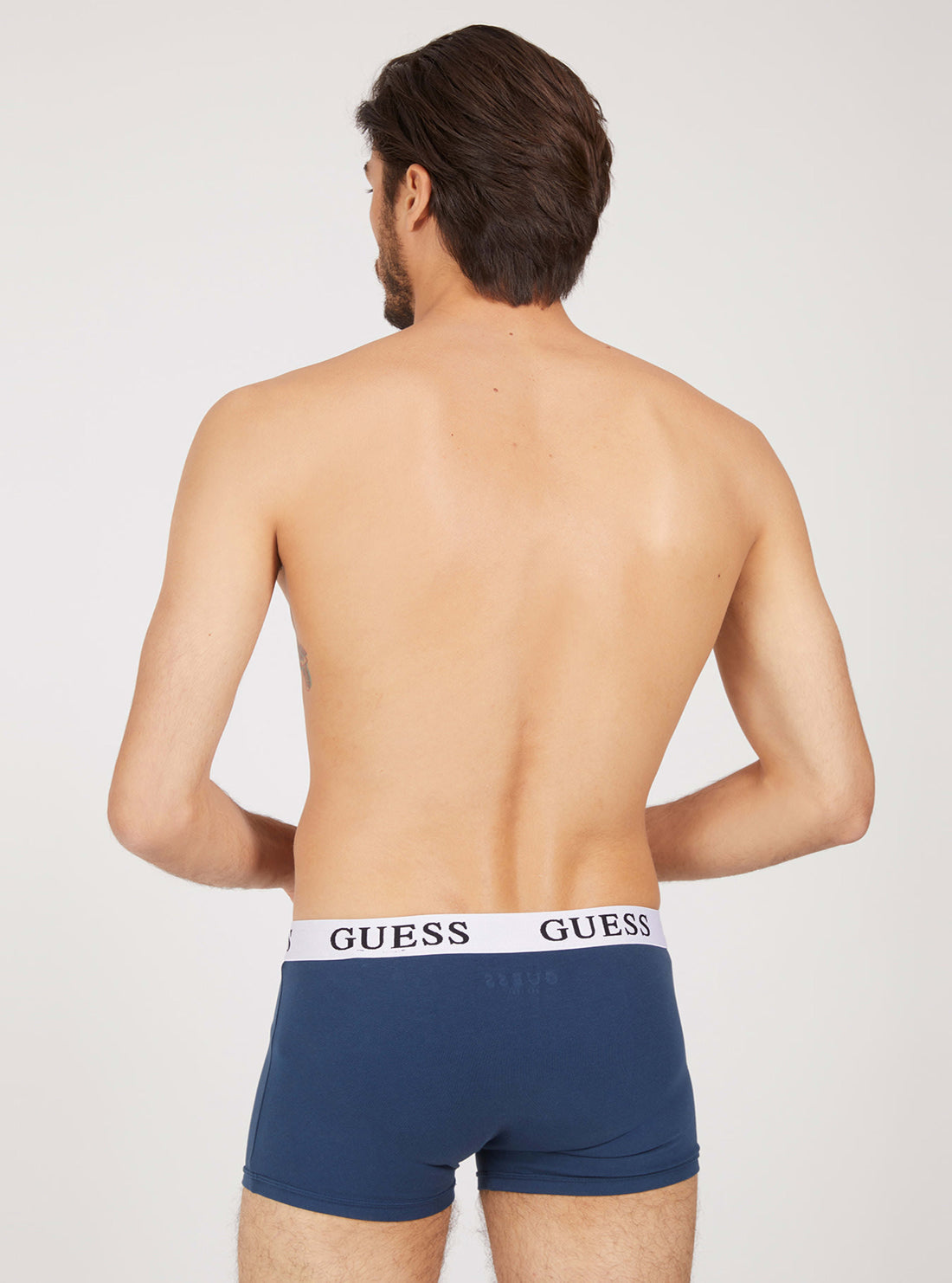 GUESS Mens Blue Bandana Davie Boxer Trunk 3-Pack Set U1BG05K6YW1 Navy Back View